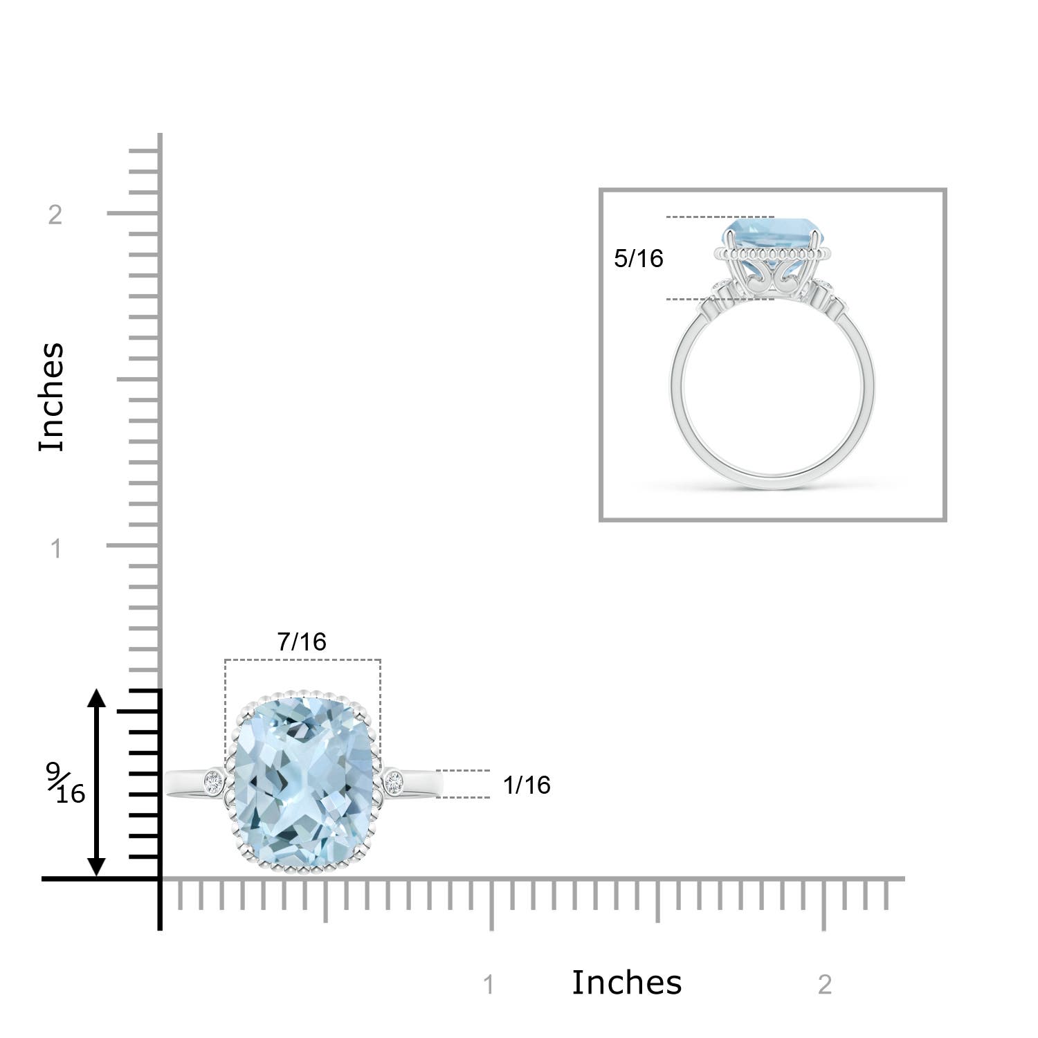 AA - Aquamarine / 4.11 CT / 14 KT White Gold