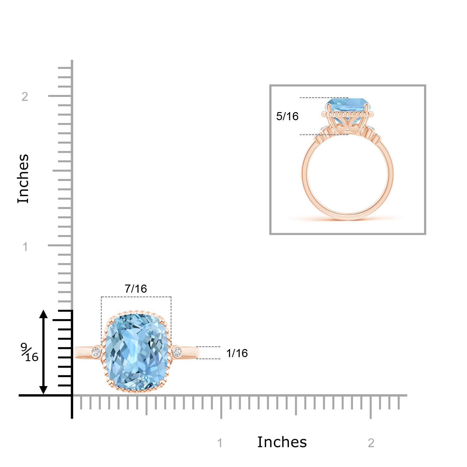 AAAA - Aquamarine / 4.11 CT / 14 KT Rose Gold