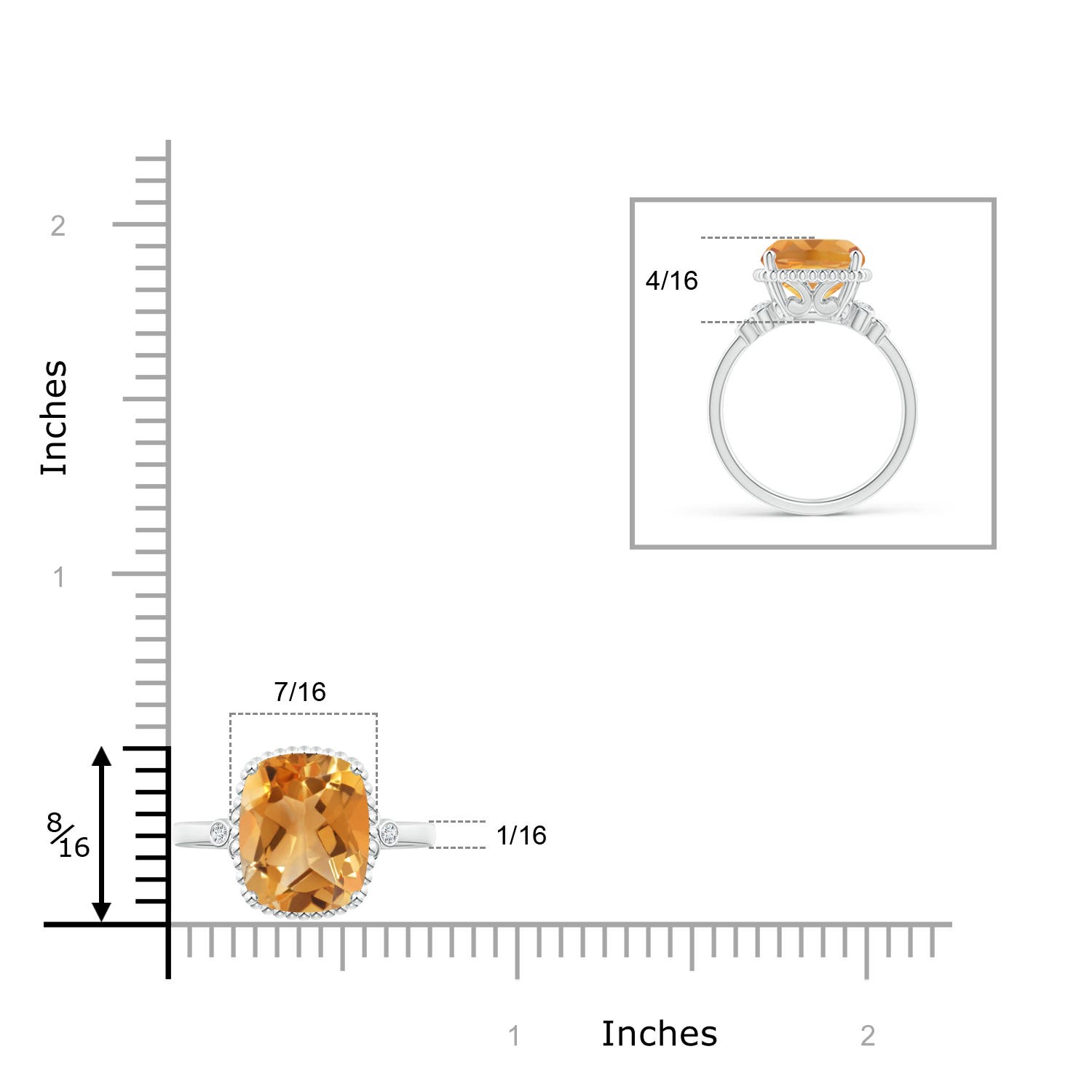 A - Citrine / 3.78 CT / 14 KT White Gold