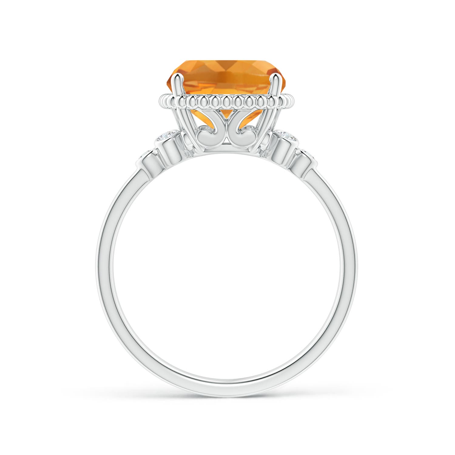 AA - Citrine / 3.78 CT / 14 KT White Gold