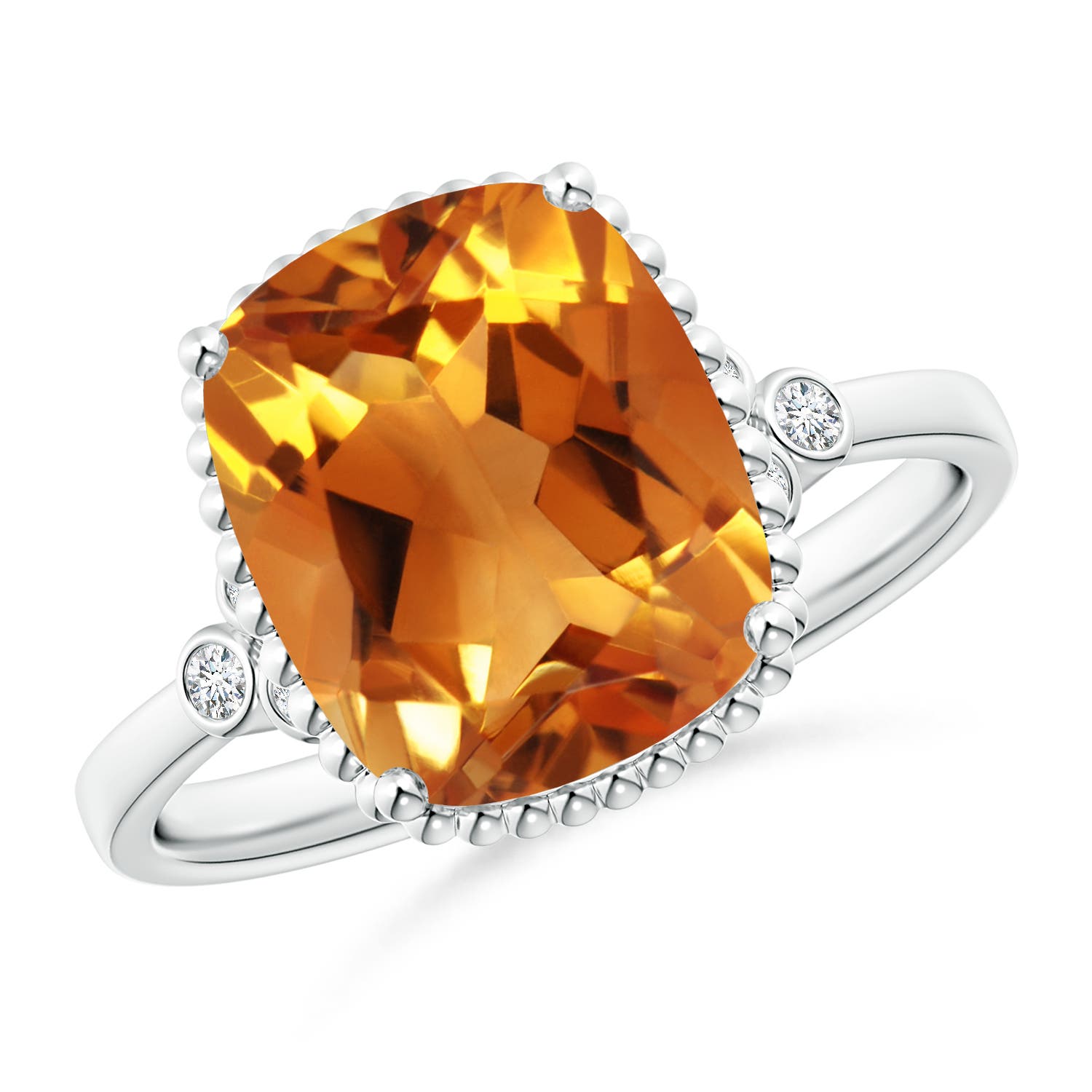 AAA - Citrine / 3.78 CT / 14 KT White Gold