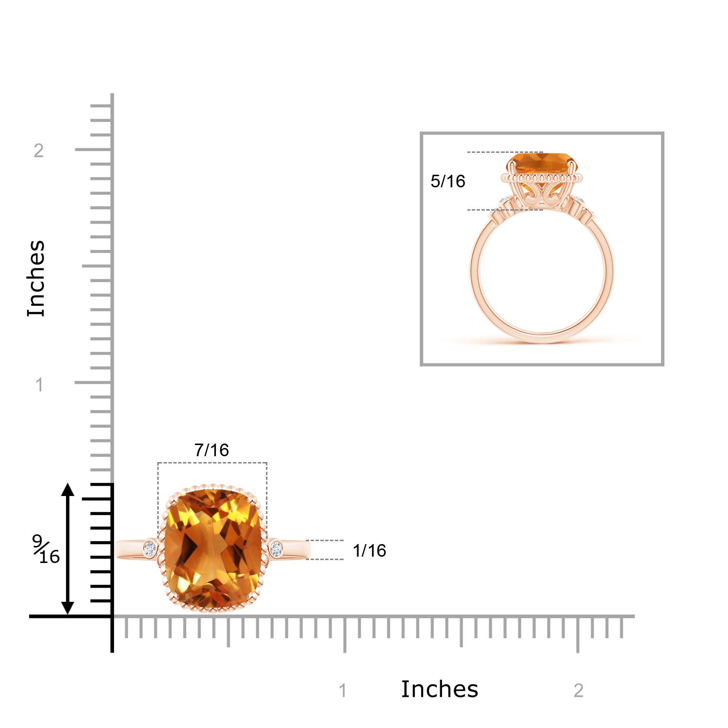 AAA - Citrine / 4.81 CT / 14 KT Rose Gold