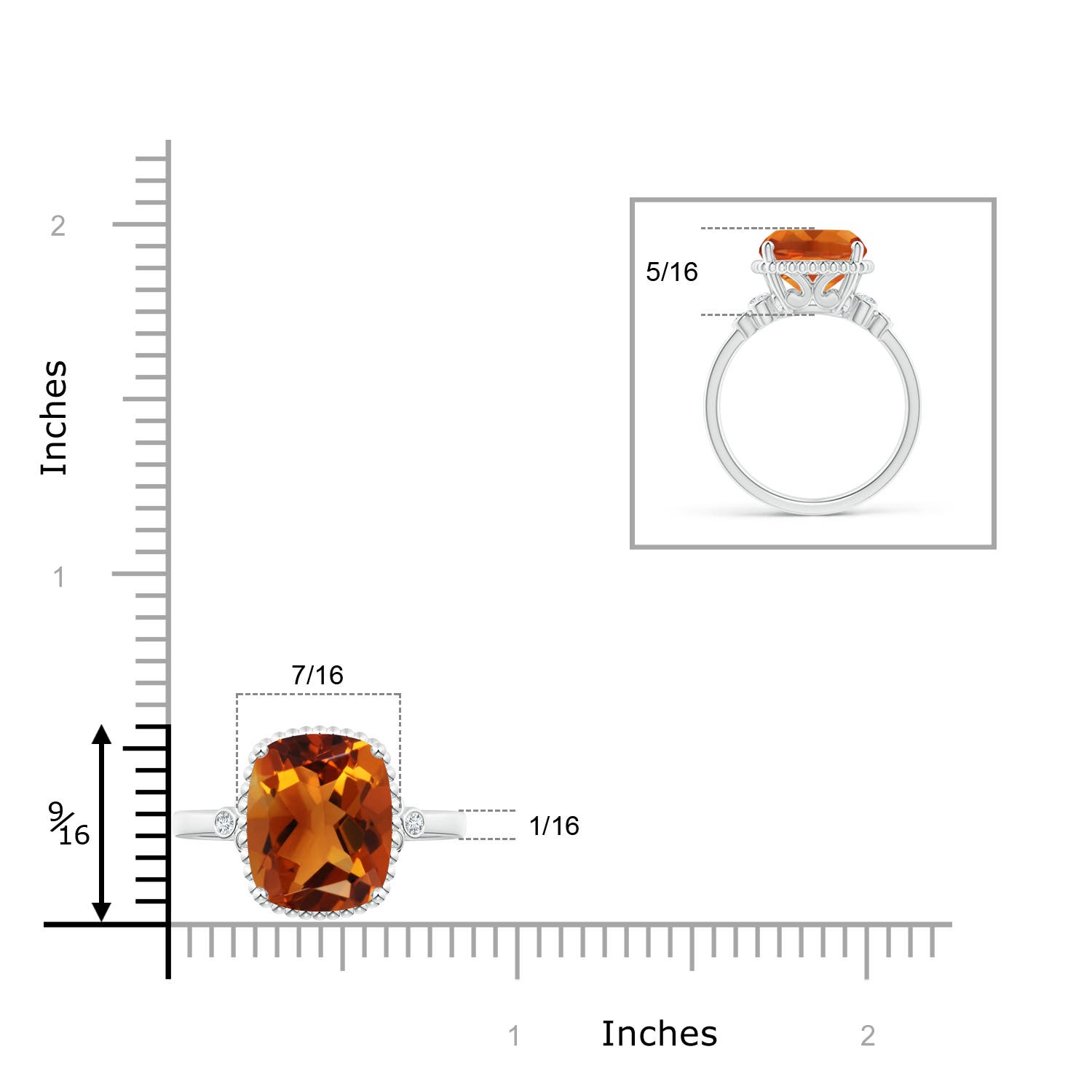 AAAA - Citrine / 4.81 CT / 14 KT White Gold