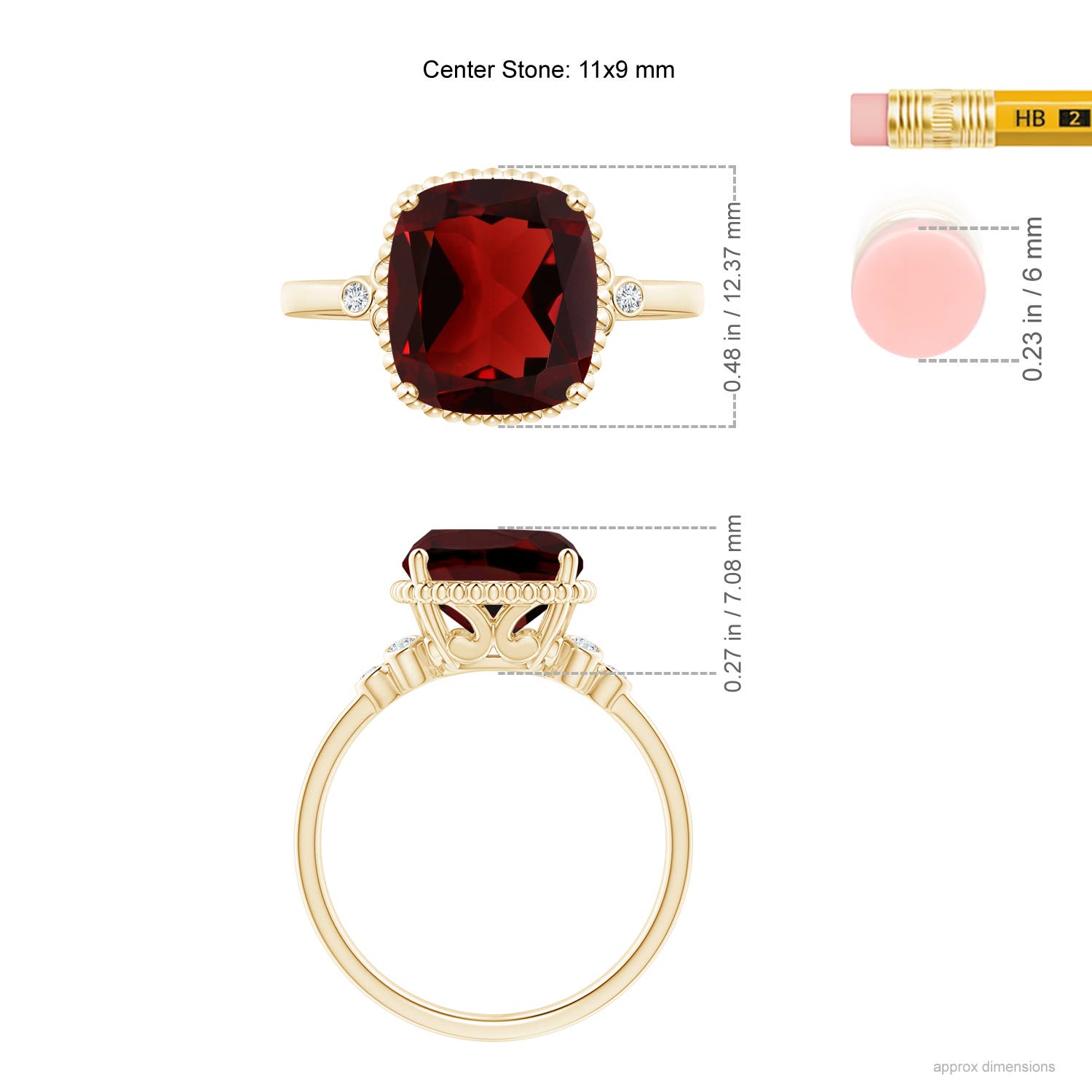 AAA - Garnet / 4.58 CT / 14 KT Yellow Gold