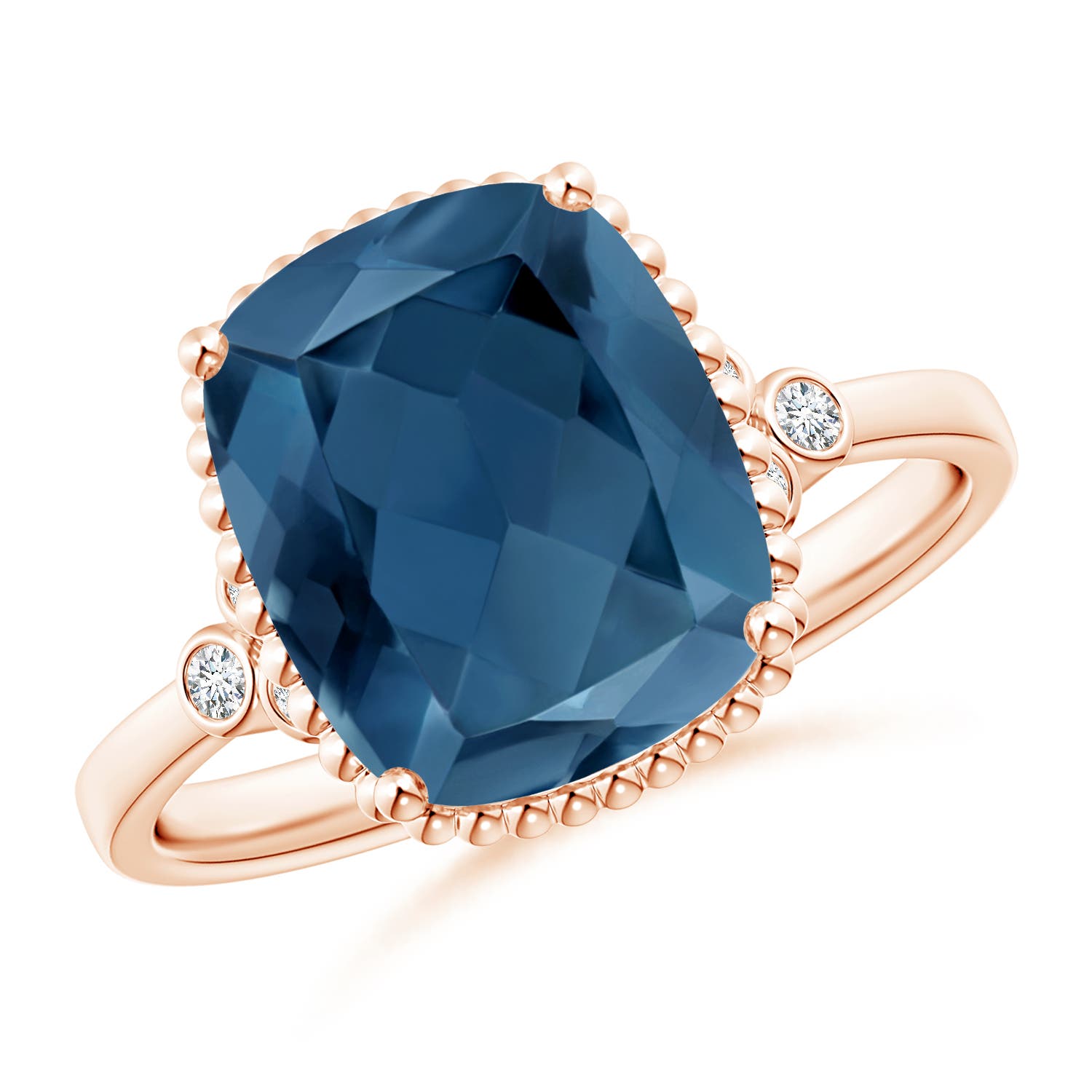 A - London Blue Topaz / 4.58 CT / 14 KT Rose Gold