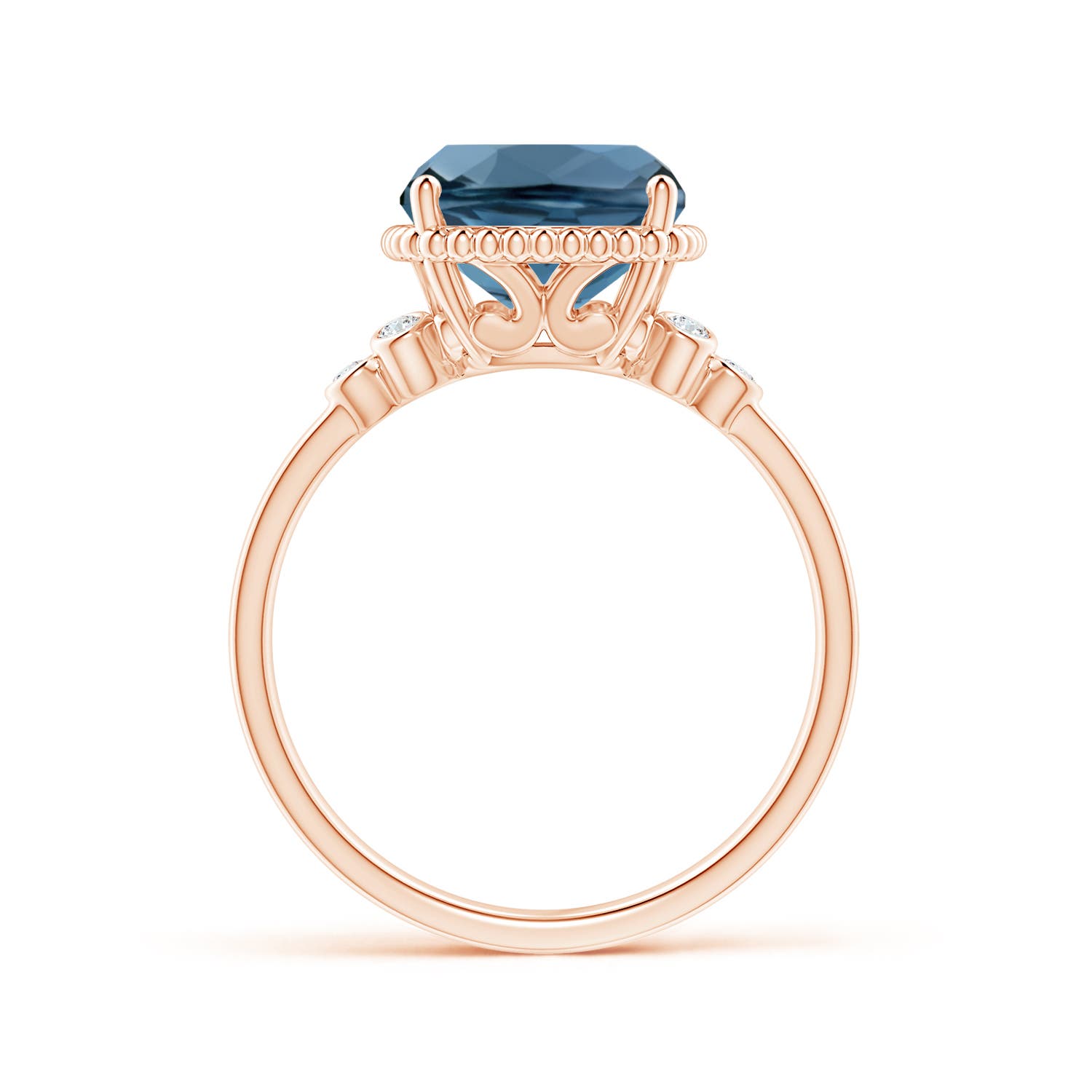 A - London Blue Topaz / 4.58 CT / 14 KT Rose Gold