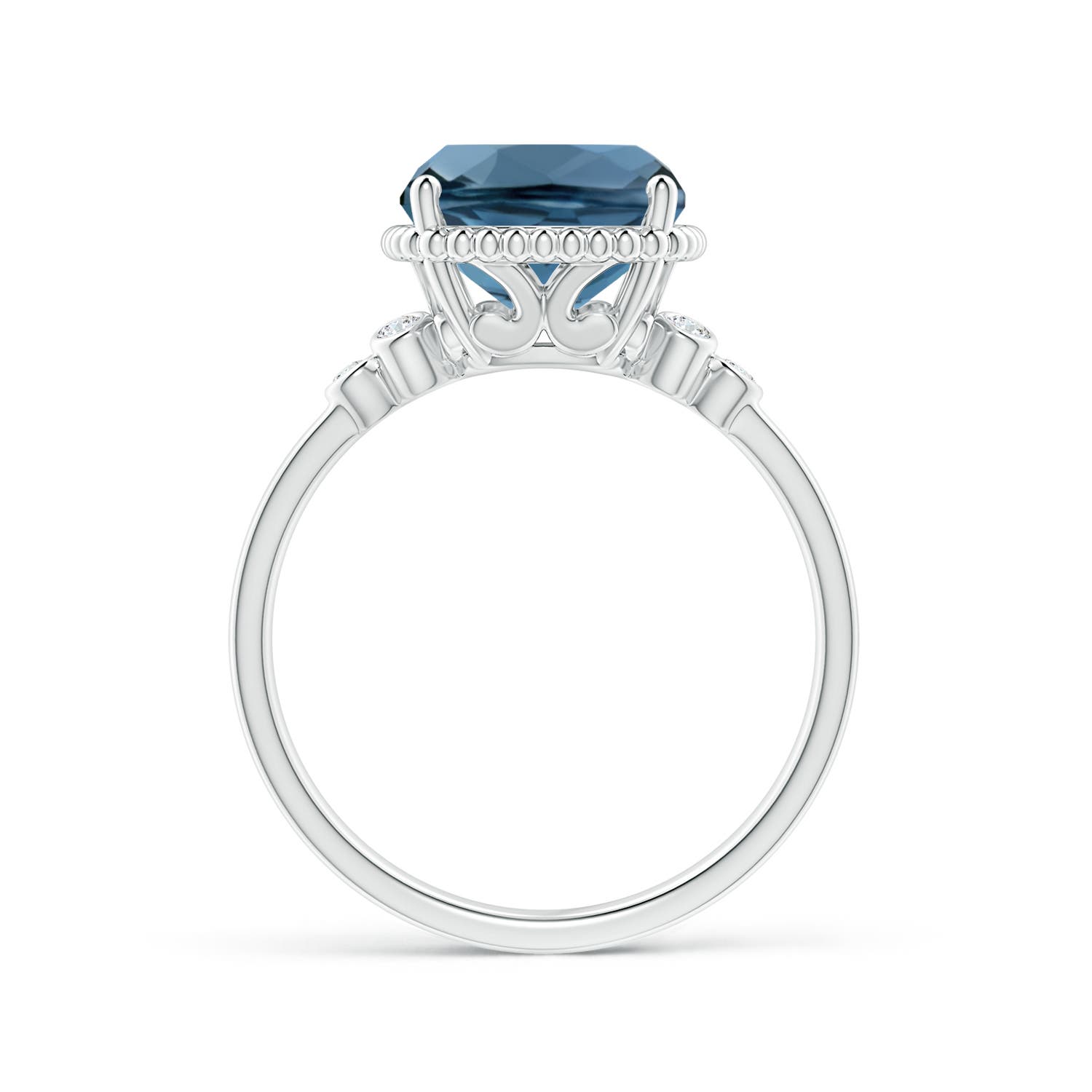 A - London Blue Topaz / 4.58 CT / 14 KT White Gold