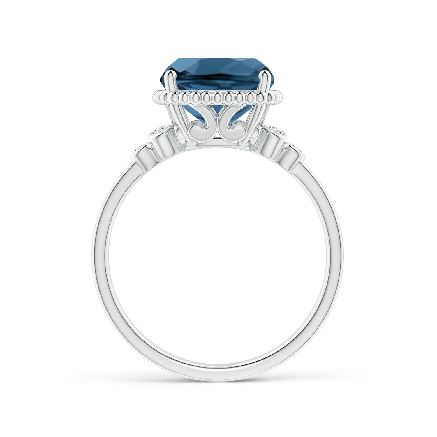 AA - London Blue Topaz / 4.58 CT / 14 KT White Gold