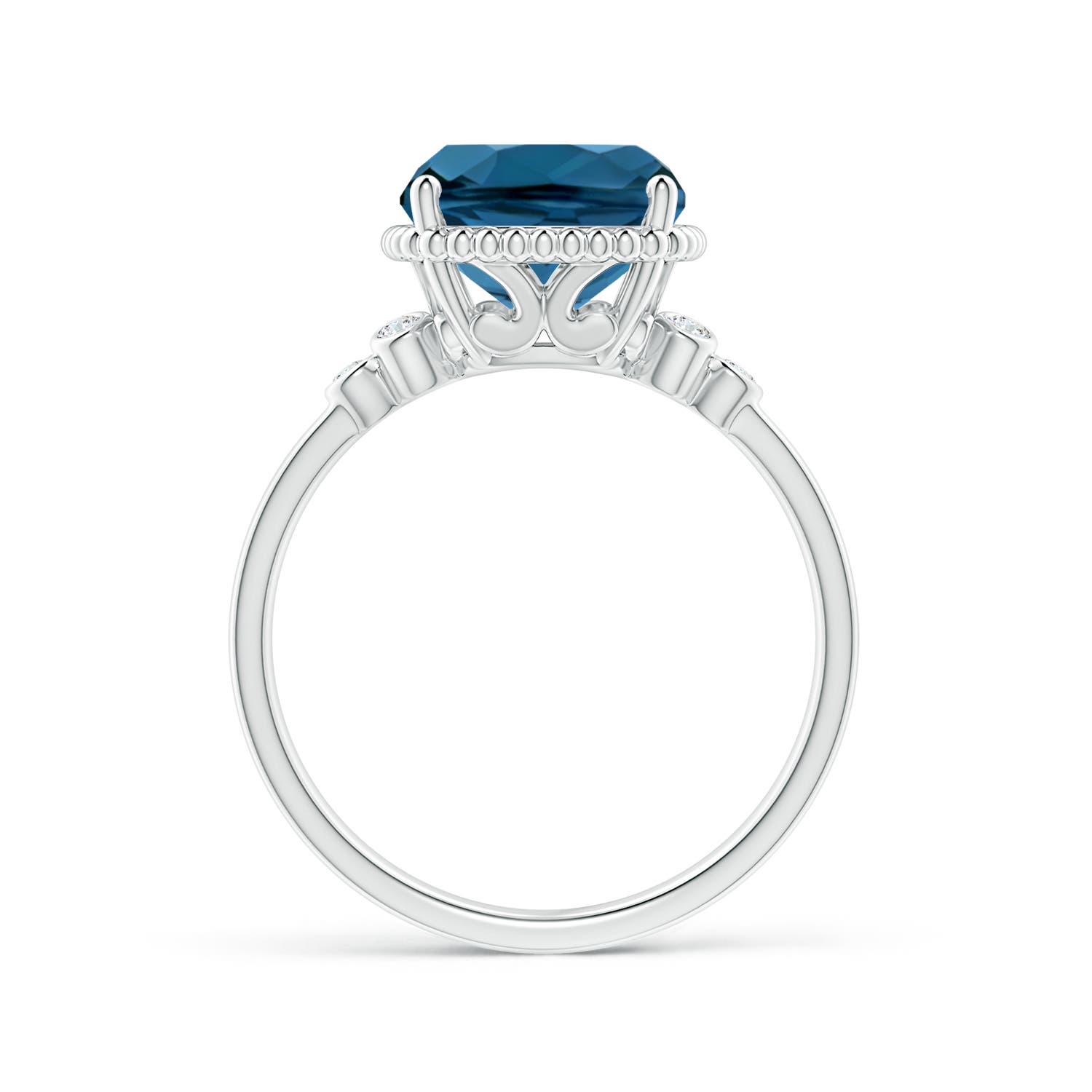 AAA - London Blue Topaz / 4.58 CT / 14 KT White Gold