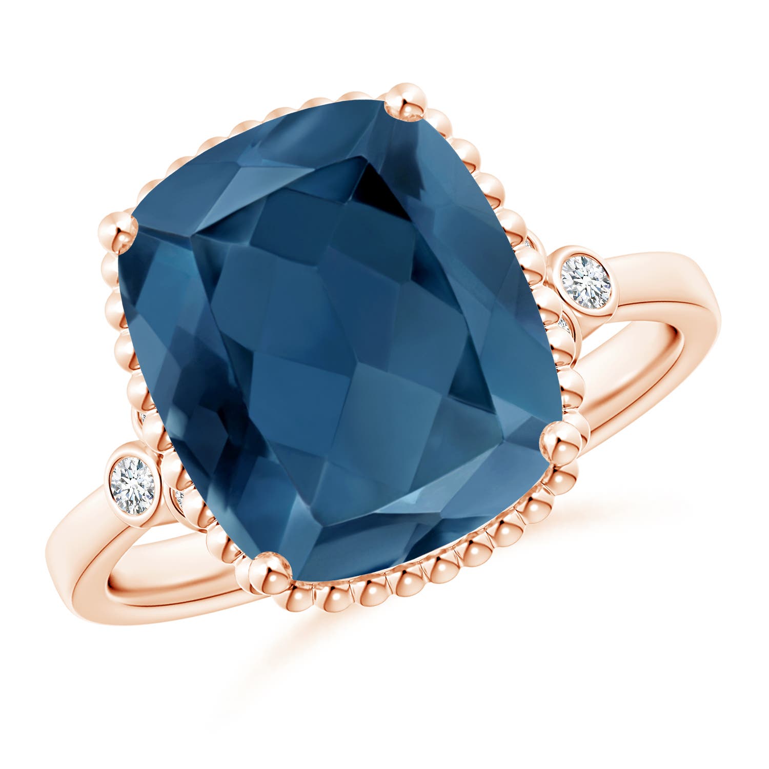 A - London Blue Topaz / 5.91 CT / 14 KT Rose Gold