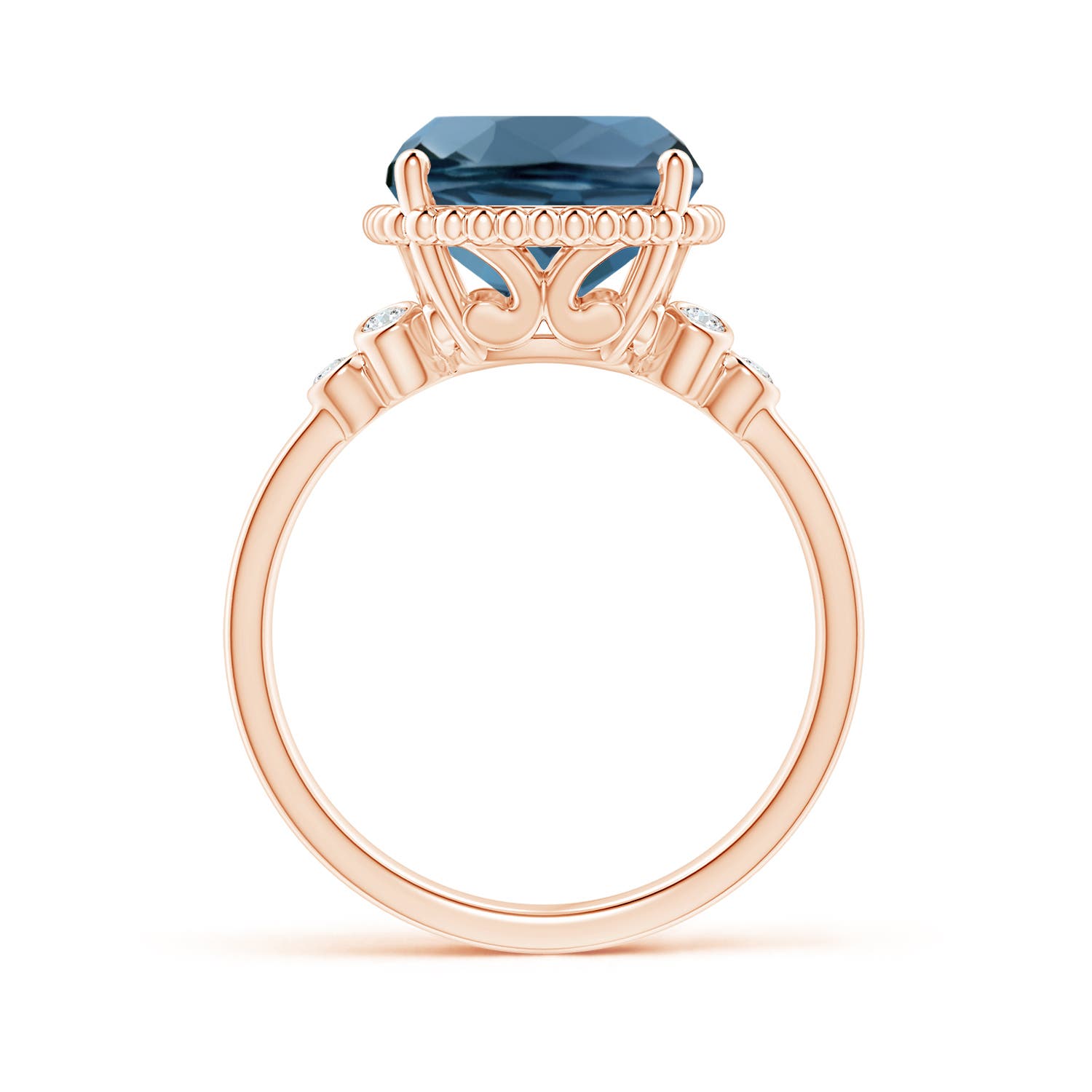 A - London Blue Topaz / 5.91 CT / 14 KT Rose Gold