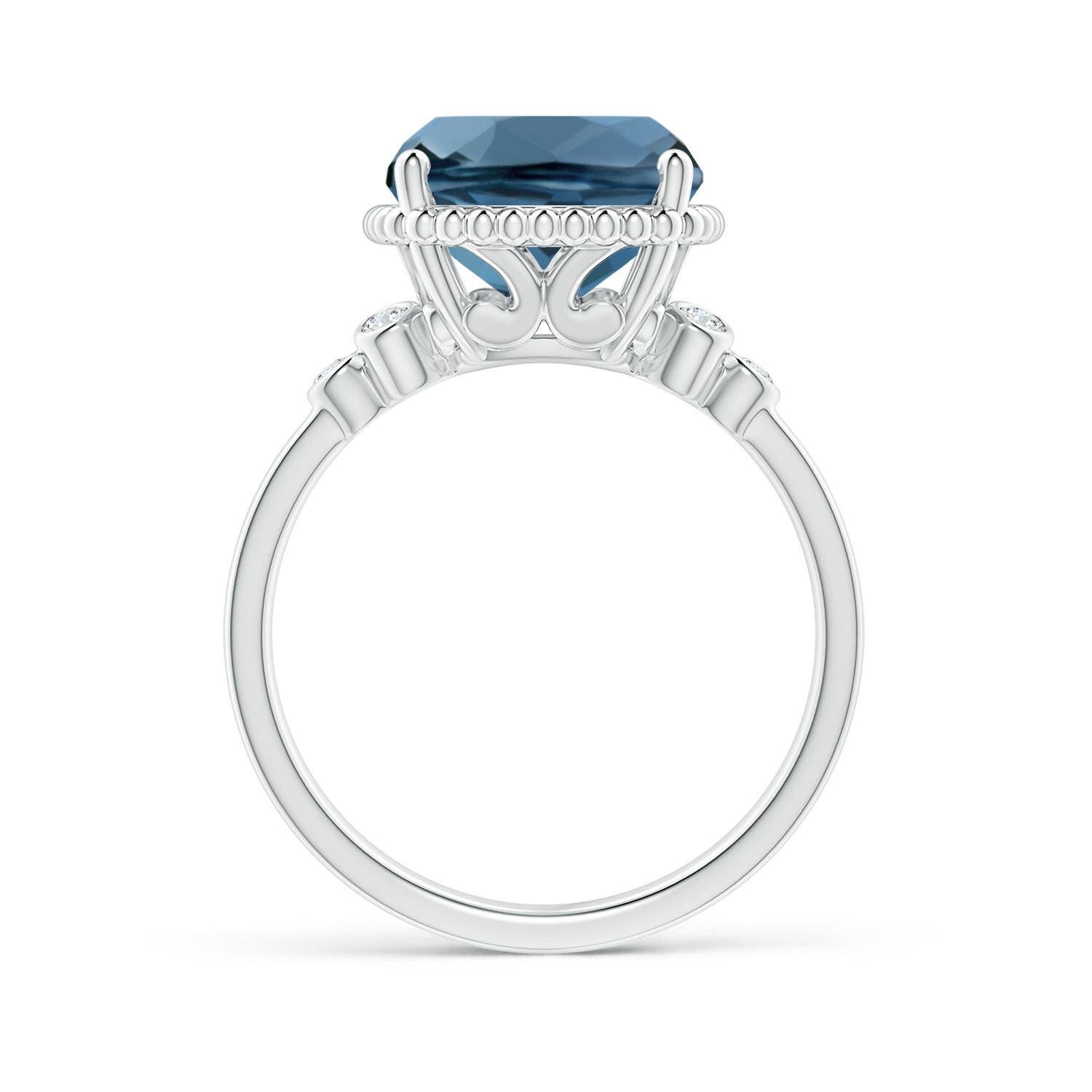 A - London Blue Topaz / 5.91 CT / 14 KT White Gold