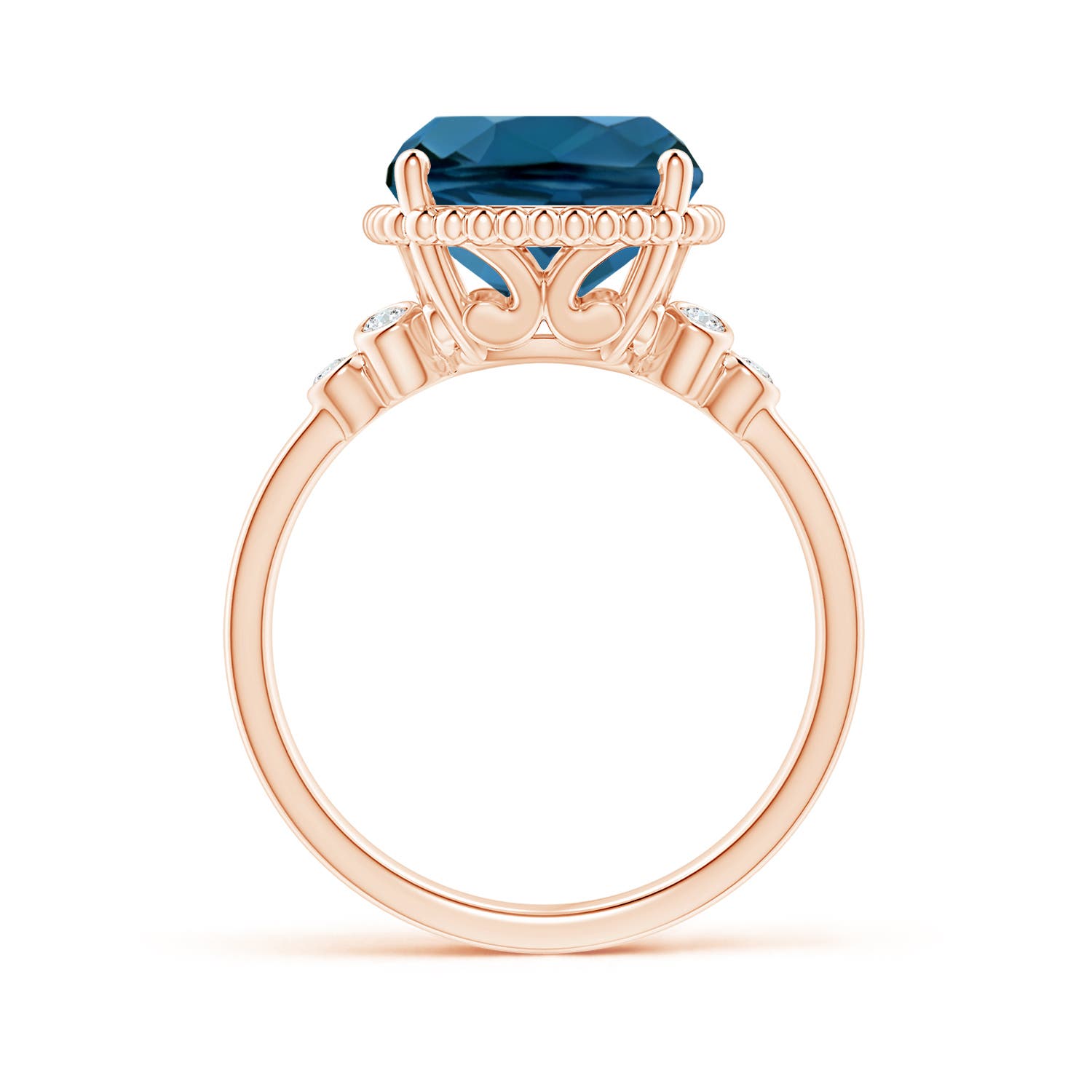 AAA - London Blue Topaz / 5.91 CT / 14 KT Rose Gold