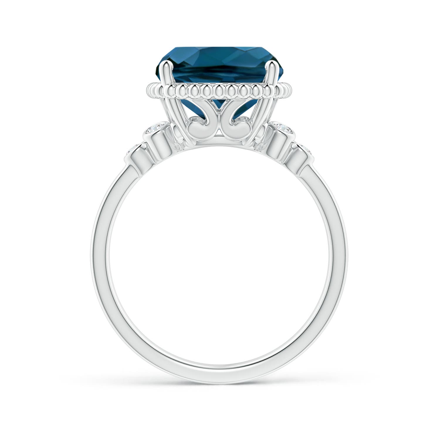 AAAA - London Blue Topaz / 5.91 CT / 14 KT White Gold