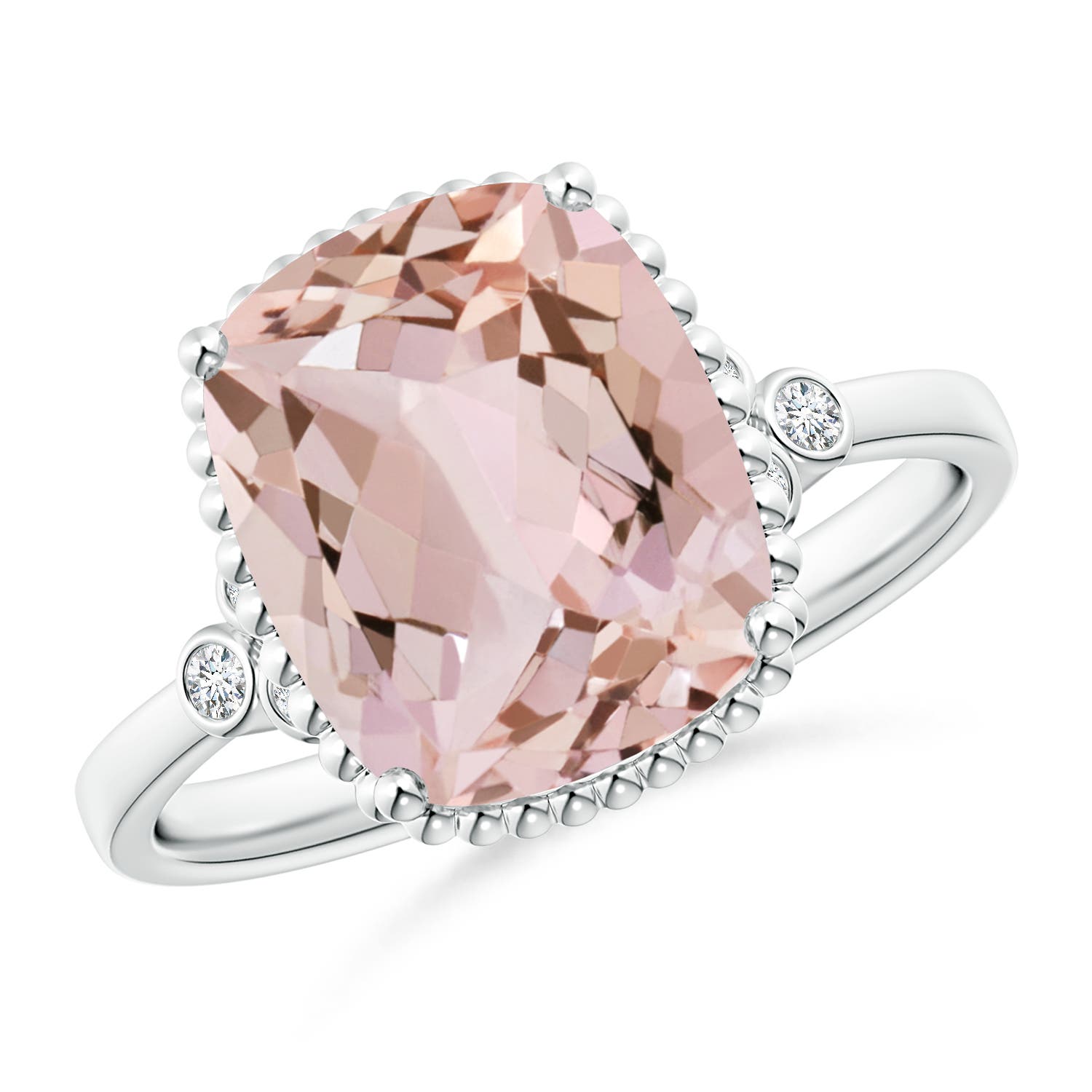 AA - Morganite / 3.98 CT / 14 KT White Gold