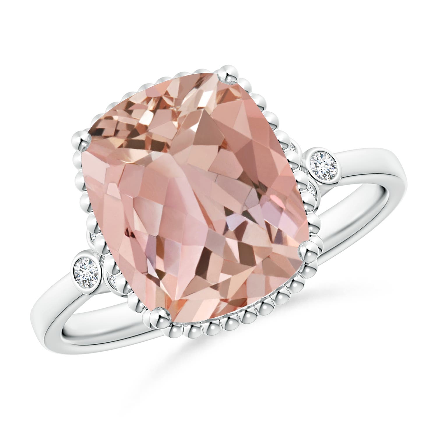 AAAA - Morganite / 3.98 CT / 14 KT White Gold