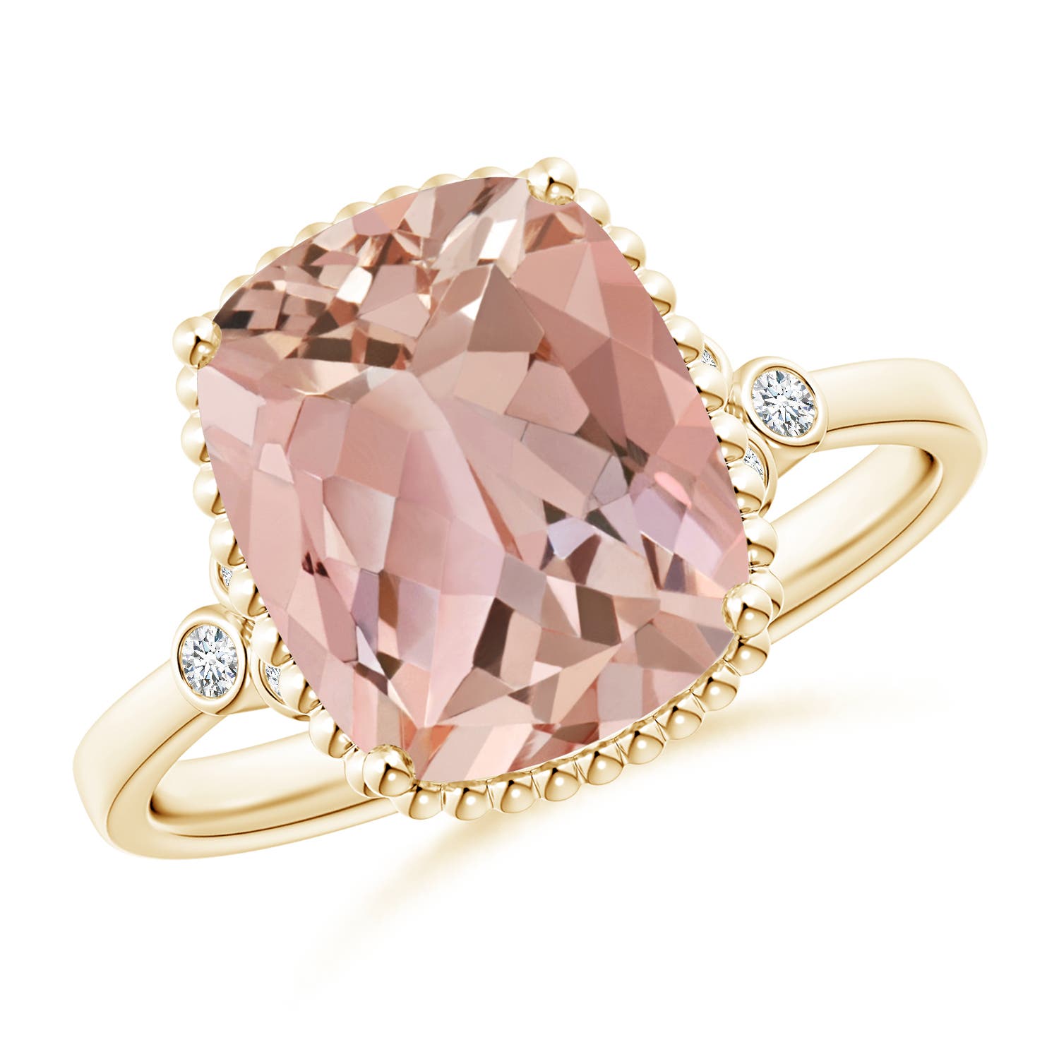 AAAA - Morganite / 3.98 CT / 14 KT Yellow Gold