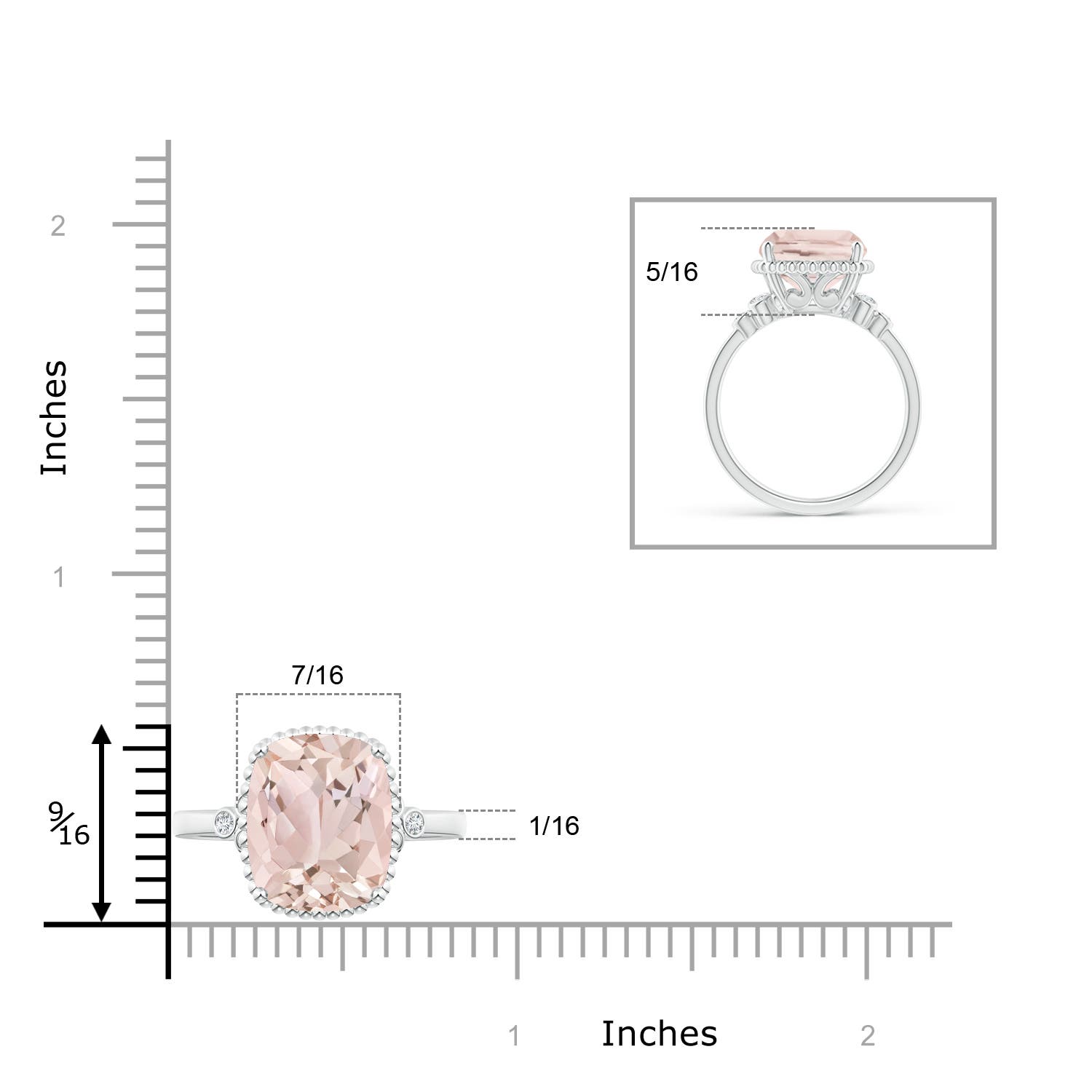 A - Morganite / 4.11 CT / 14 KT White Gold