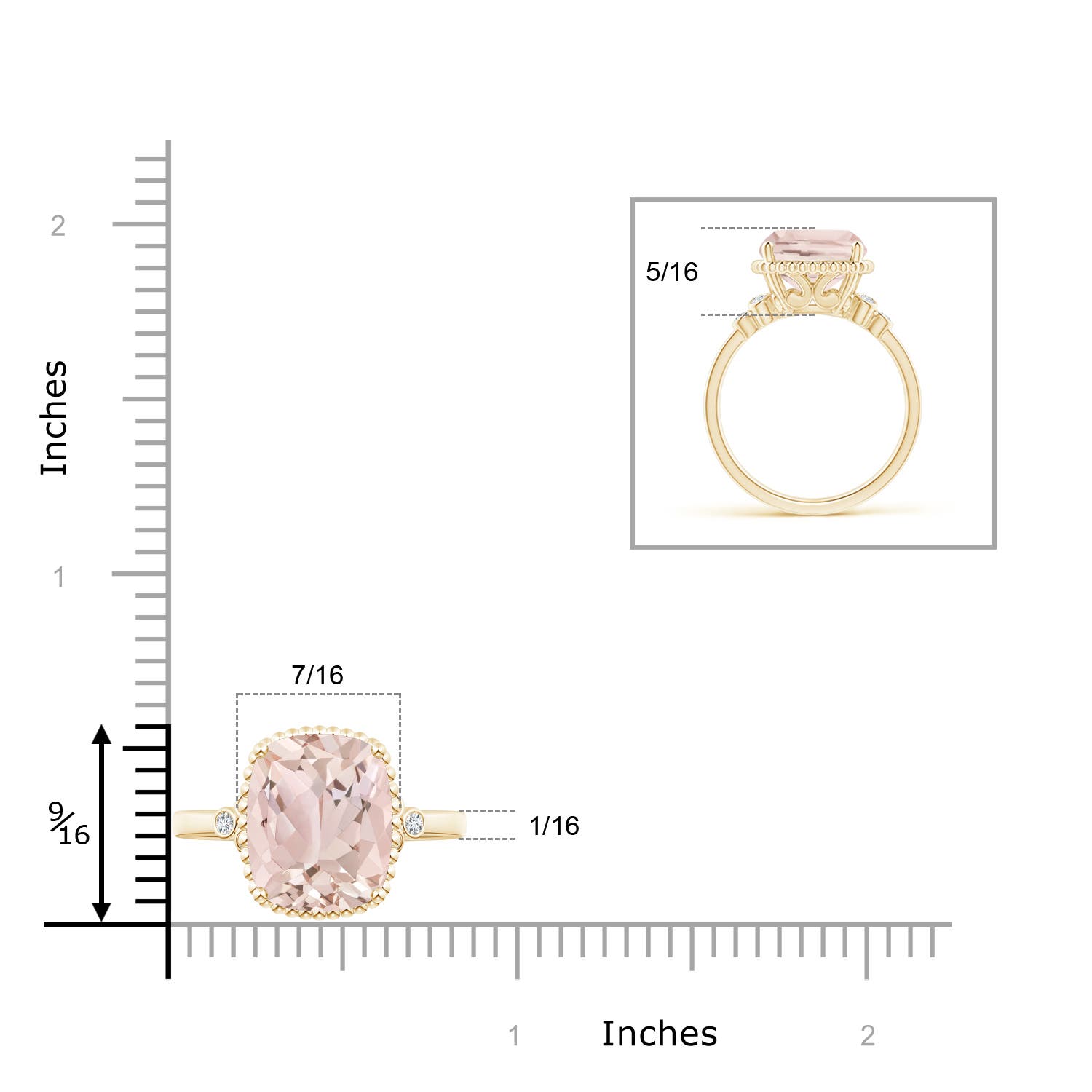 A - Morganite / 4.11 CT / 14 KT Yellow Gold