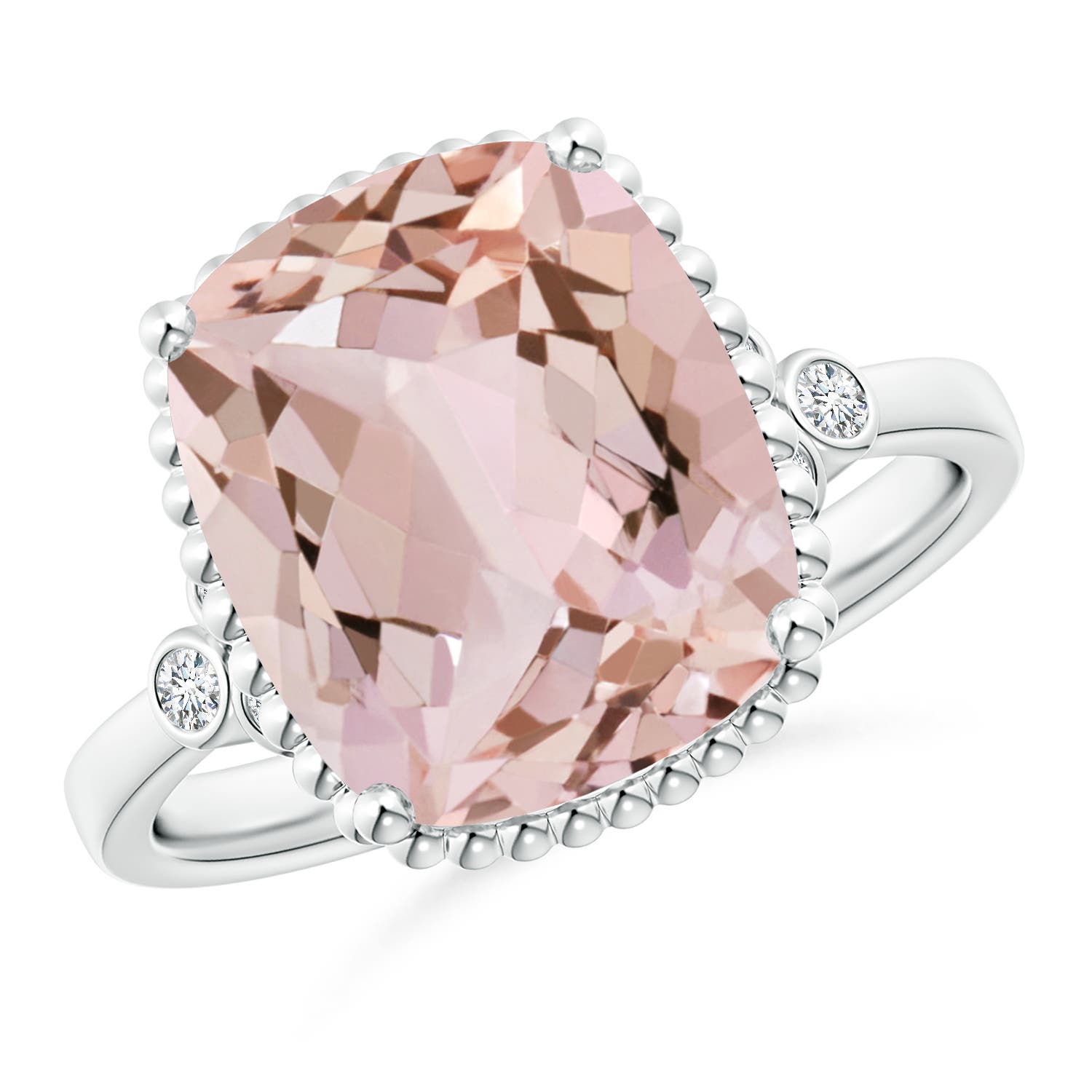 AA - Morganite / 4.11 CT / 14 KT White Gold