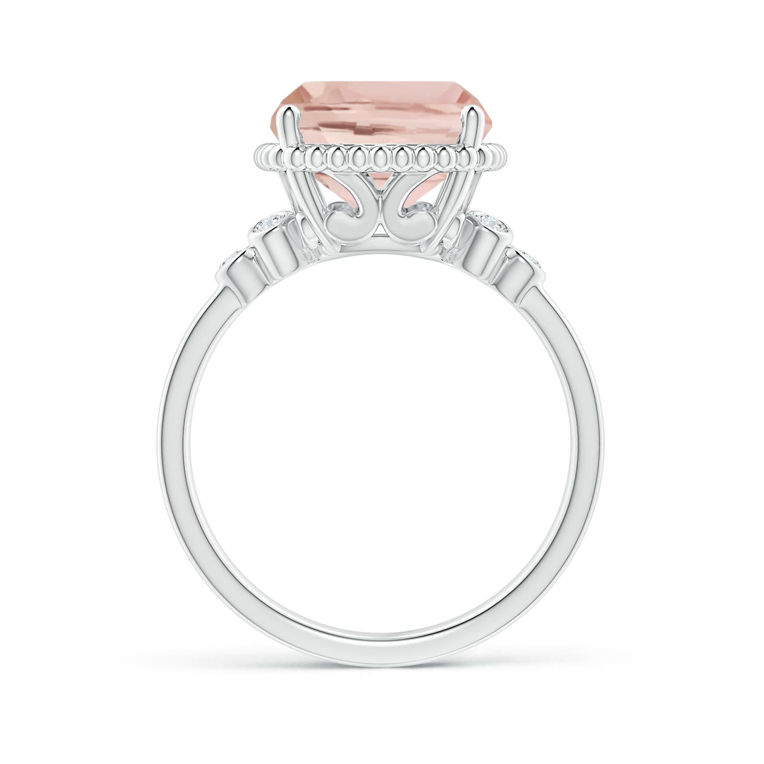 AA - Morganite / 4.11 CT / 14 KT White Gold