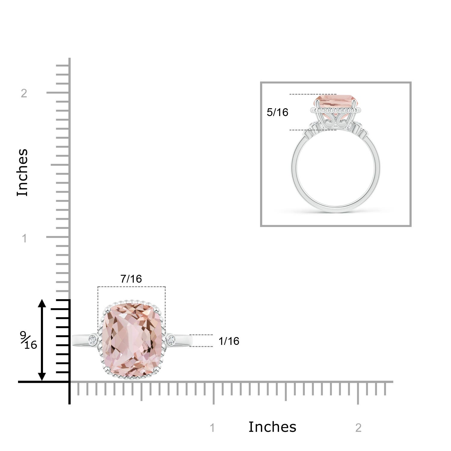 AA - Morganite / 4.11 CT / 14 KT White Gold