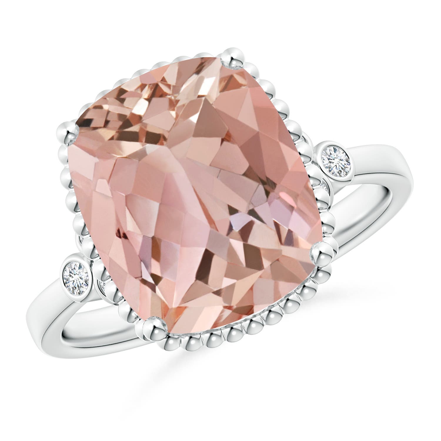 AAAA - Morganite / 4.11 CT / 14 KT White Gold