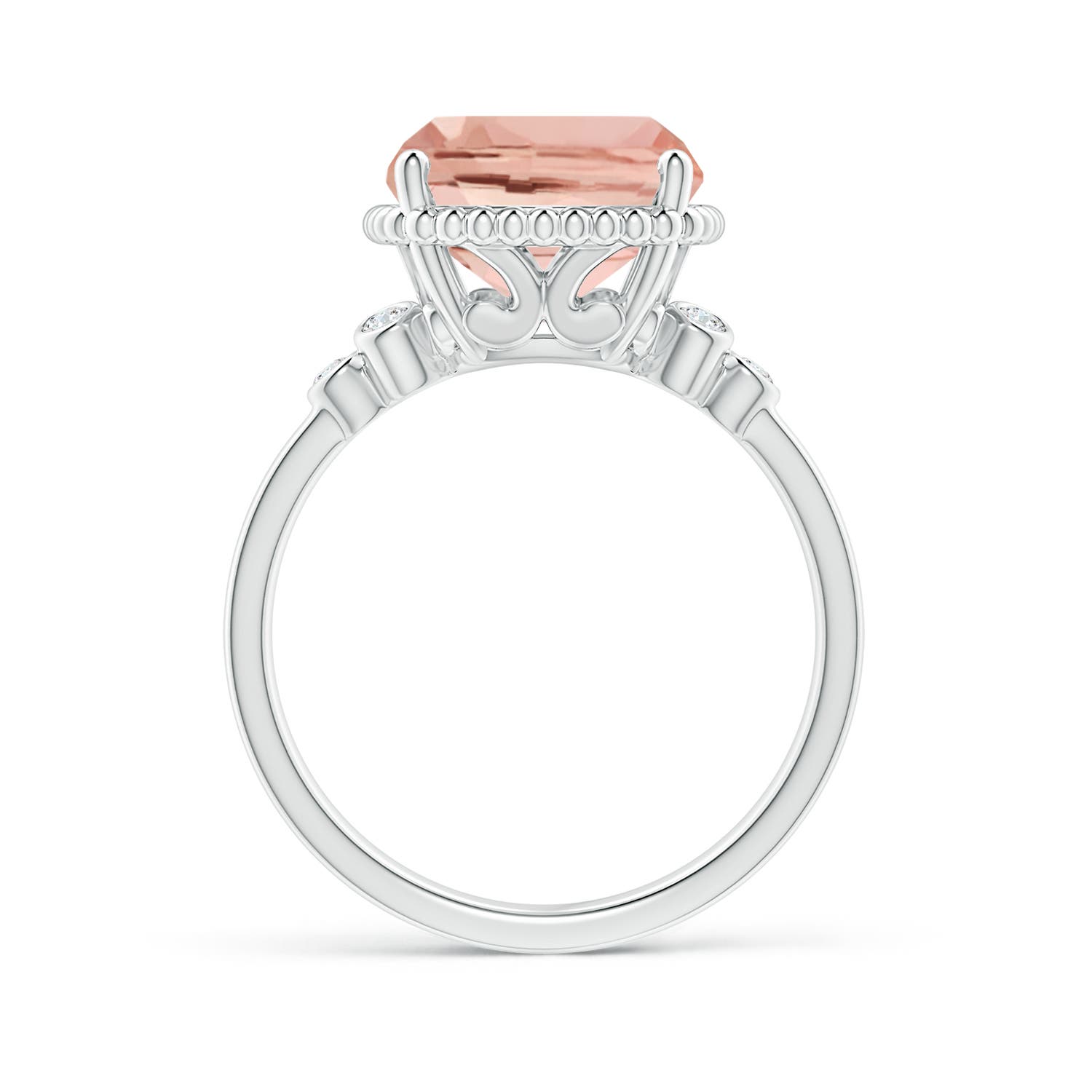 AAAA - Morganite / 4.11 CT / 14 KT White Gold