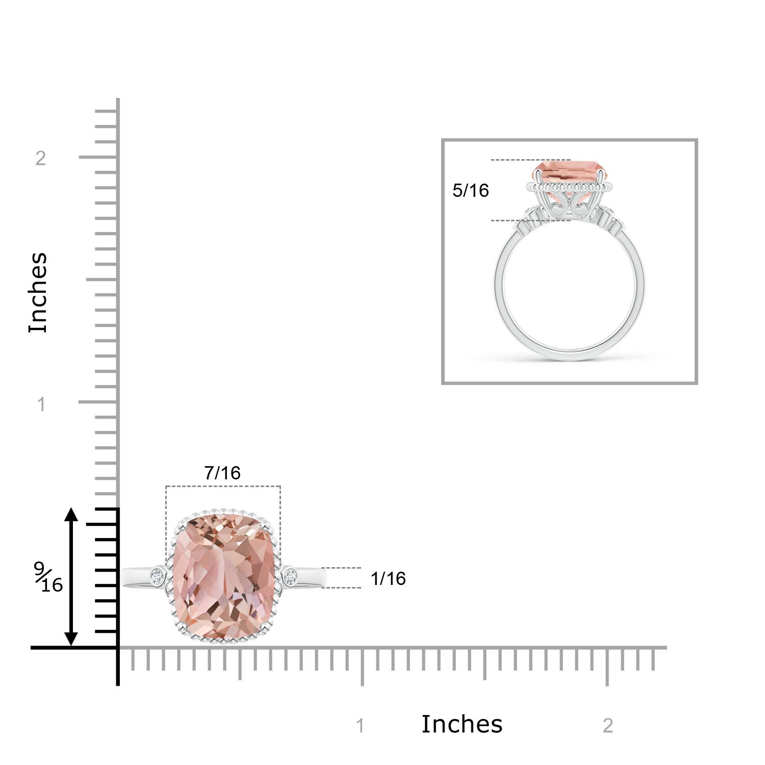 AAAA - Morganite / 4.11 CT / 14 KT White Gold