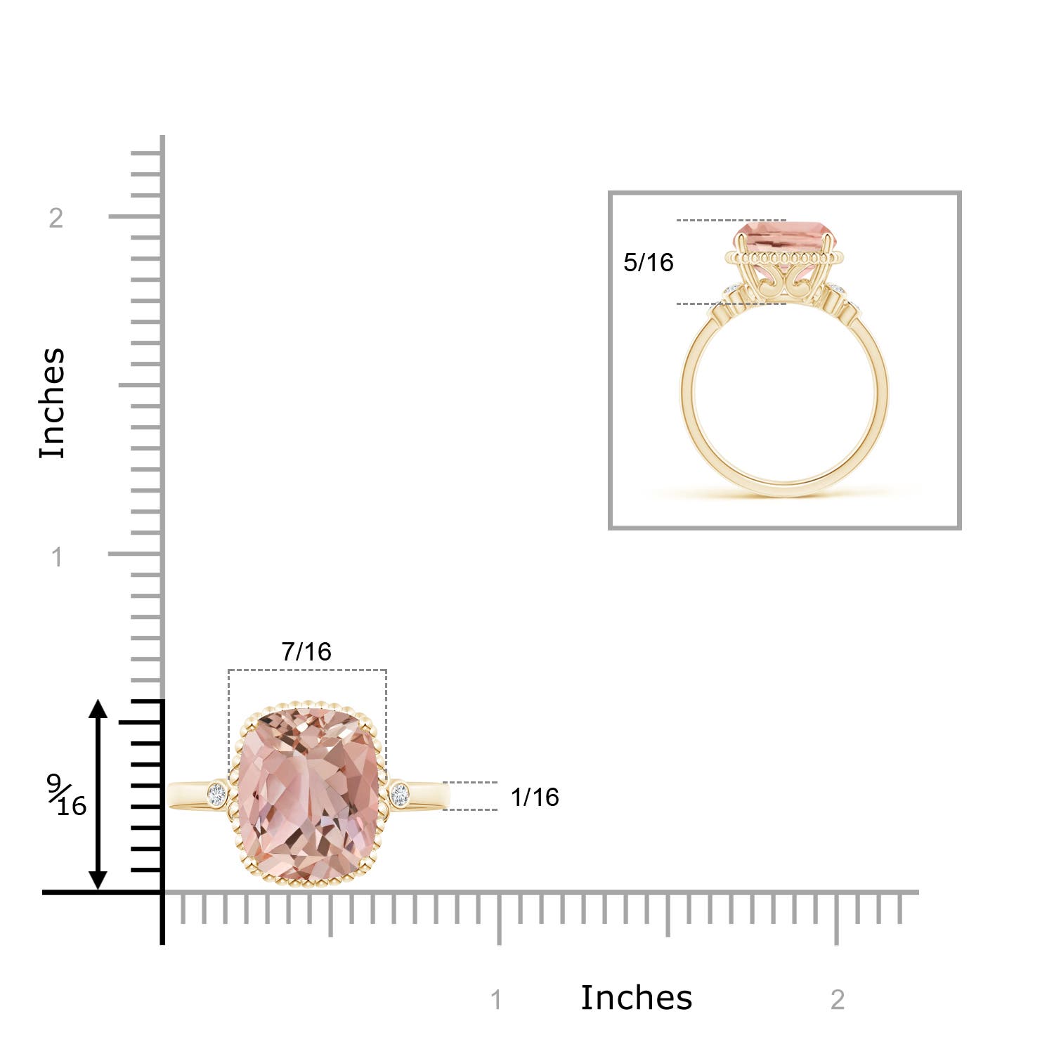 AAAA - Morganite / 4.11 CT / 14 KT Yellow Gold