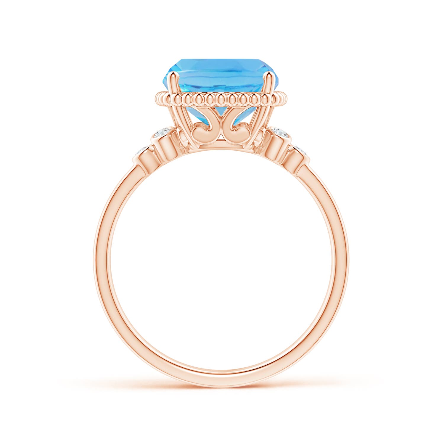 AA - Swiss Blue Topaz / 4.58 CT / 14 KT Rose Gold