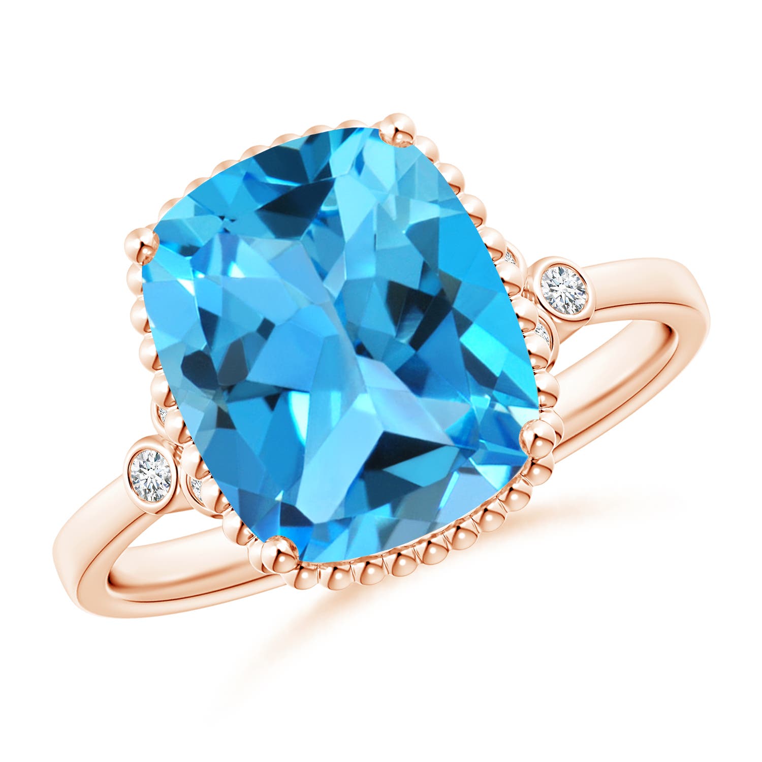 AAA - Swiss Blue Topaz / 4.58 CT / 14 KT Rose Gold