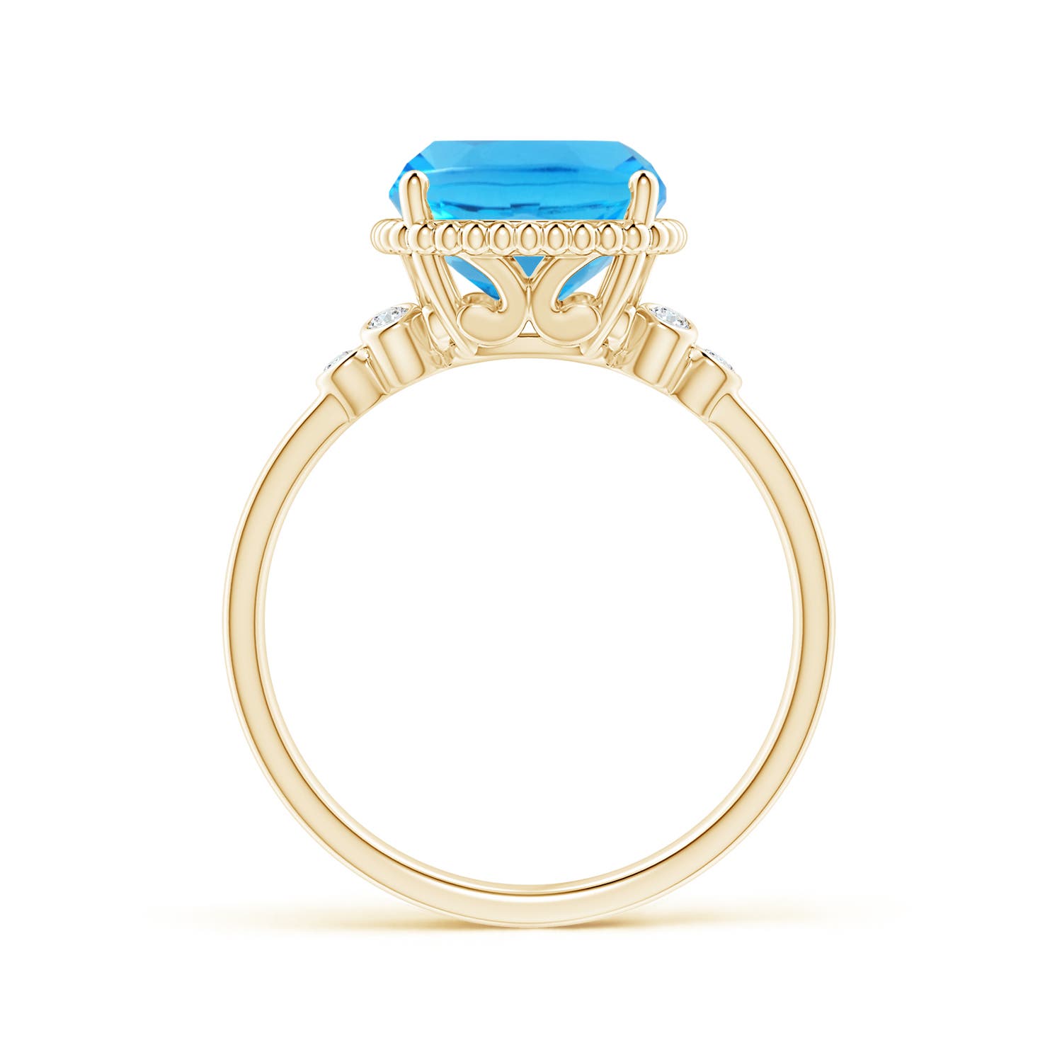 AAA - Swiss Blue Topaz / 4.58 CT / 14 KT Yellow Gold