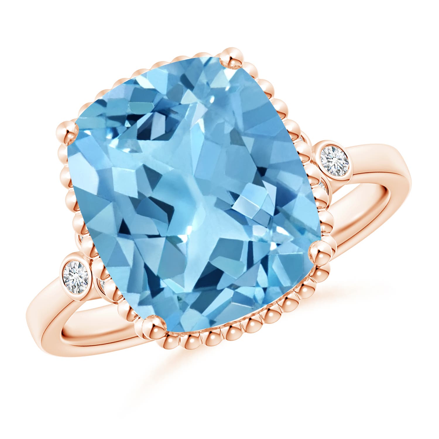 A - Swiss Blue Topaz / 5.91 CT / 14 KT Rose Gold