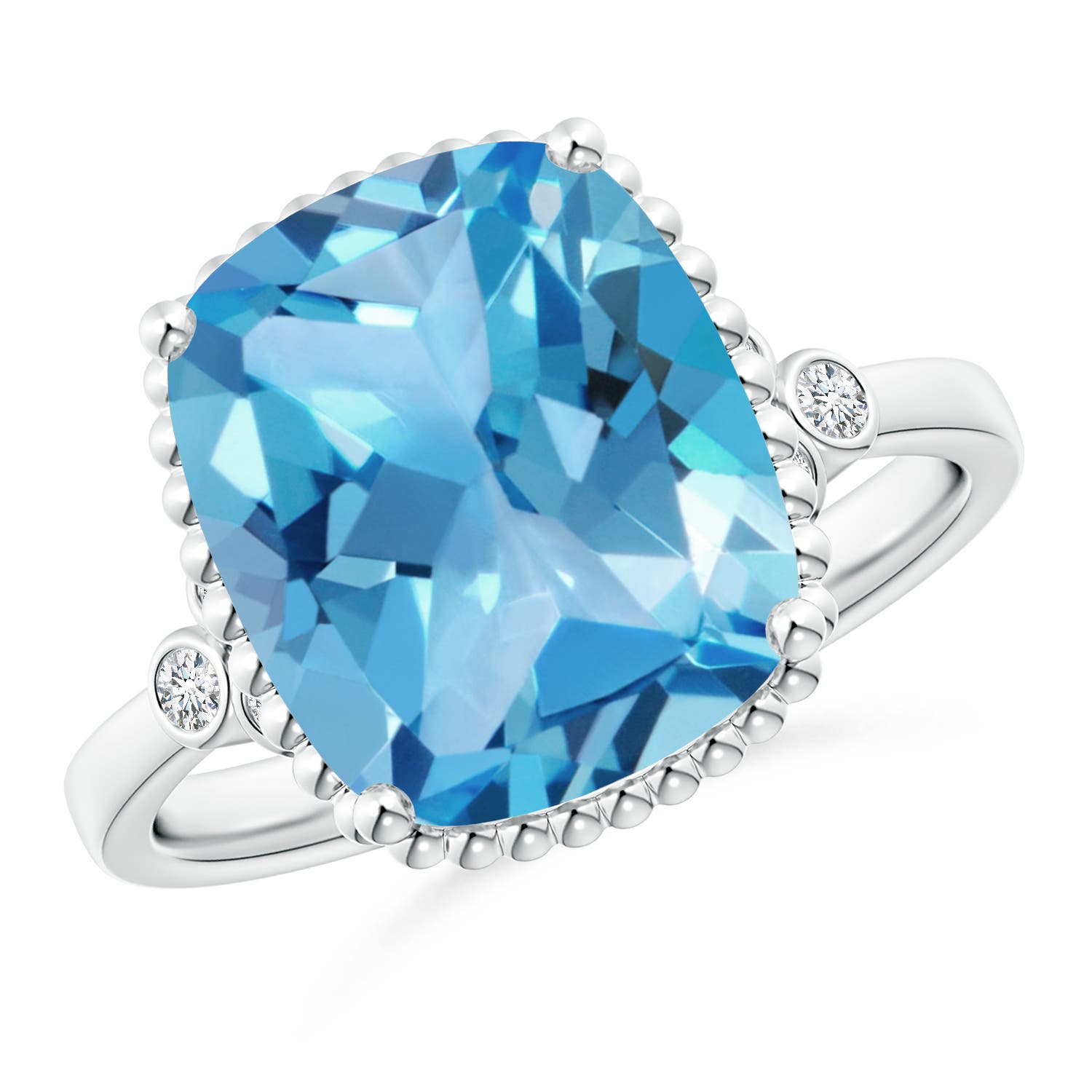 AA - Swiss Blue Topaz / 5.91 CT / 14 KT White Gold