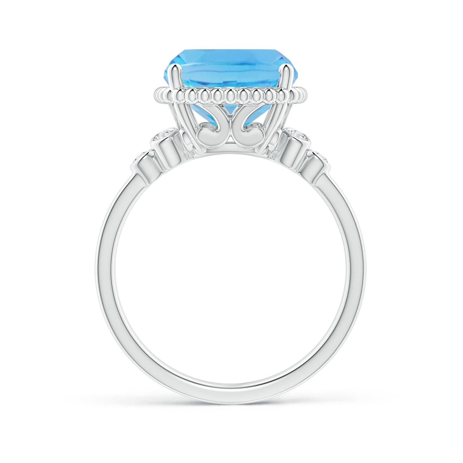 AA - Swiss Blue Topaz / 5.91 CT / 14 KT White Gold