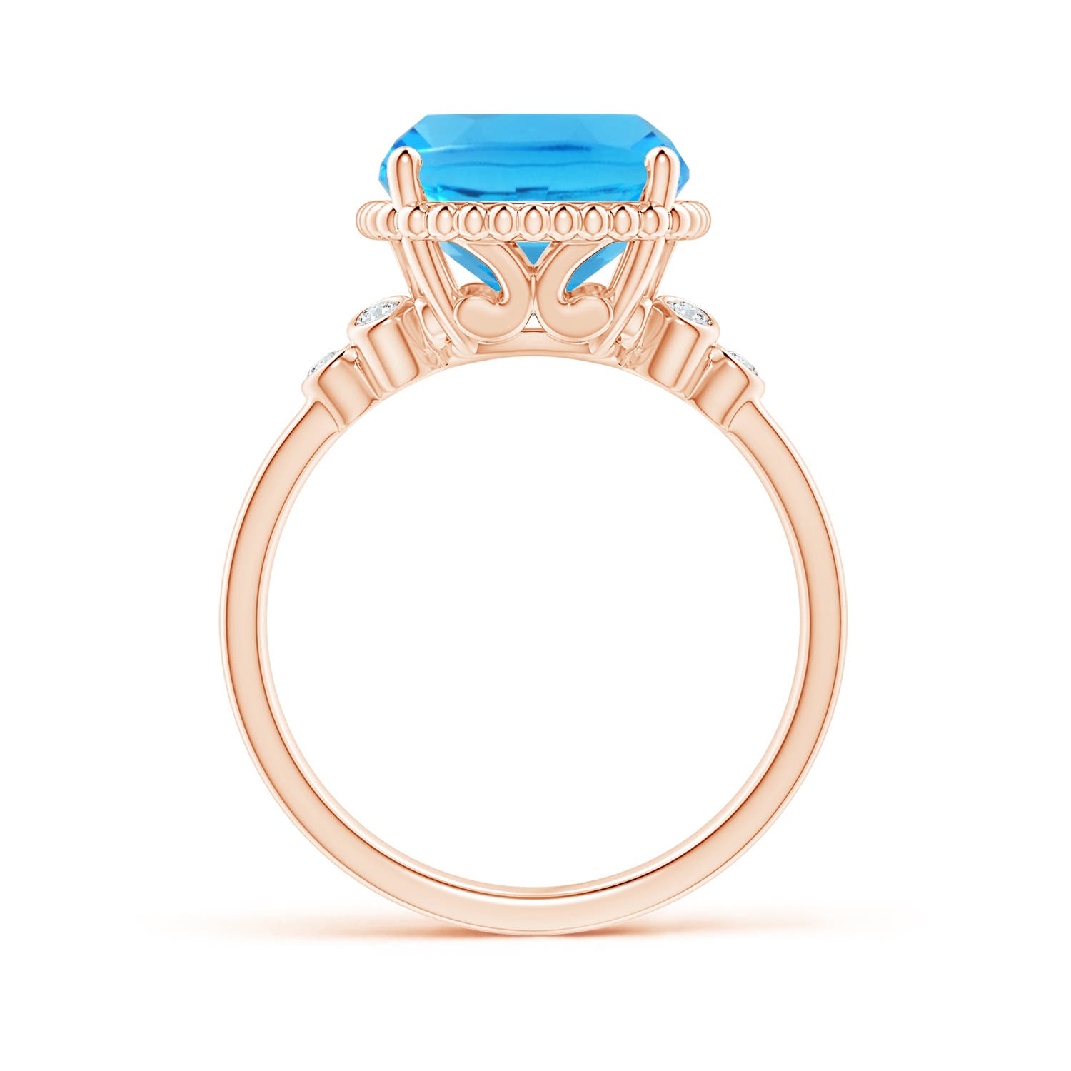 AAA - Swiss Blue Topaz / 5.91 CT / 14 KT Rose Gold