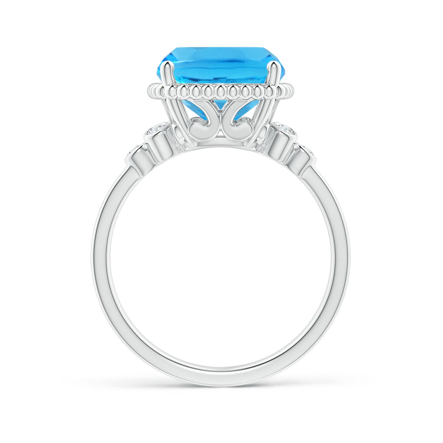 AAA - Swiss Blue Topaz / 5.91 CT / 14 KT White Gold