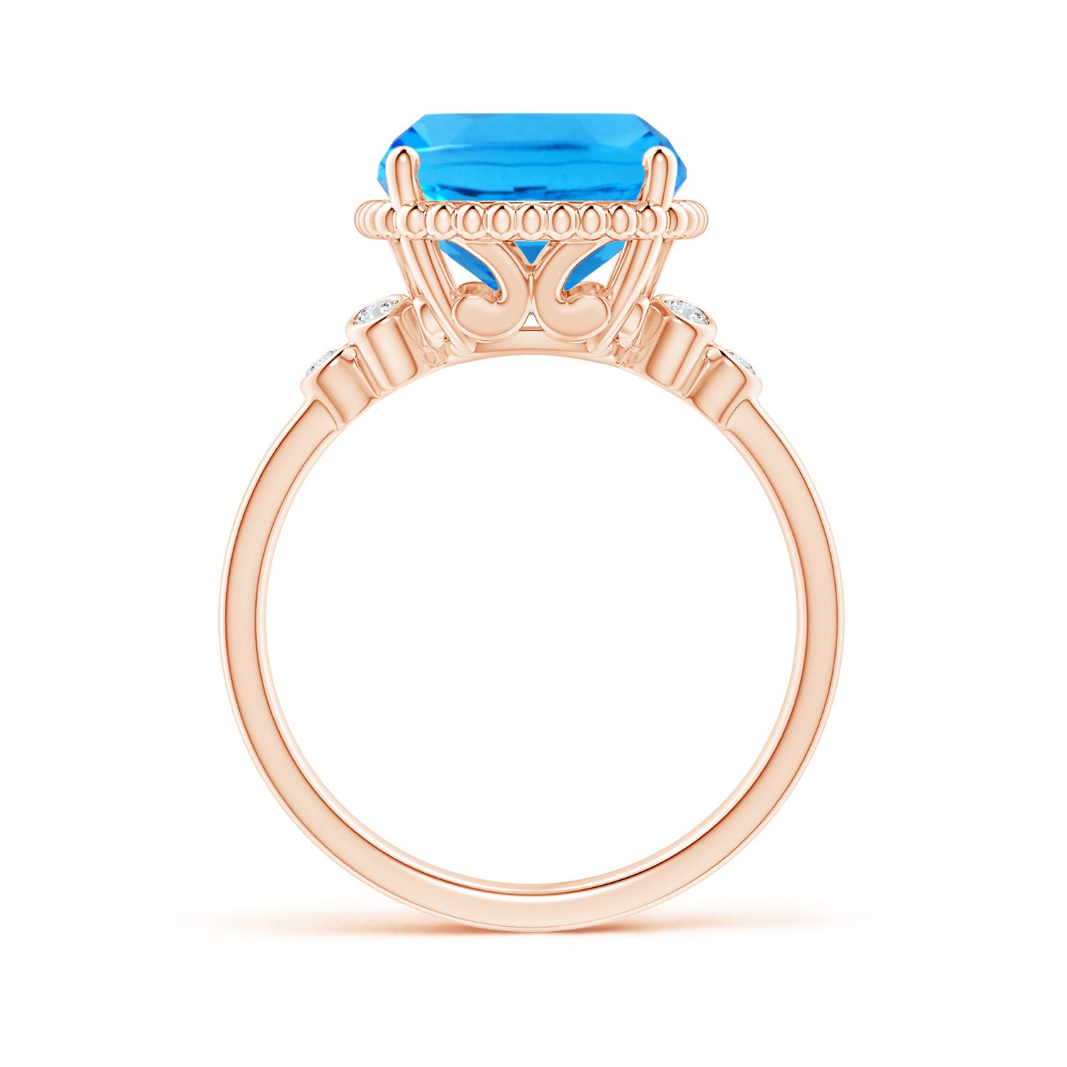 AAAA - Swiss Blue Topaz / 5.91 CT / 14 KT Rose Gold