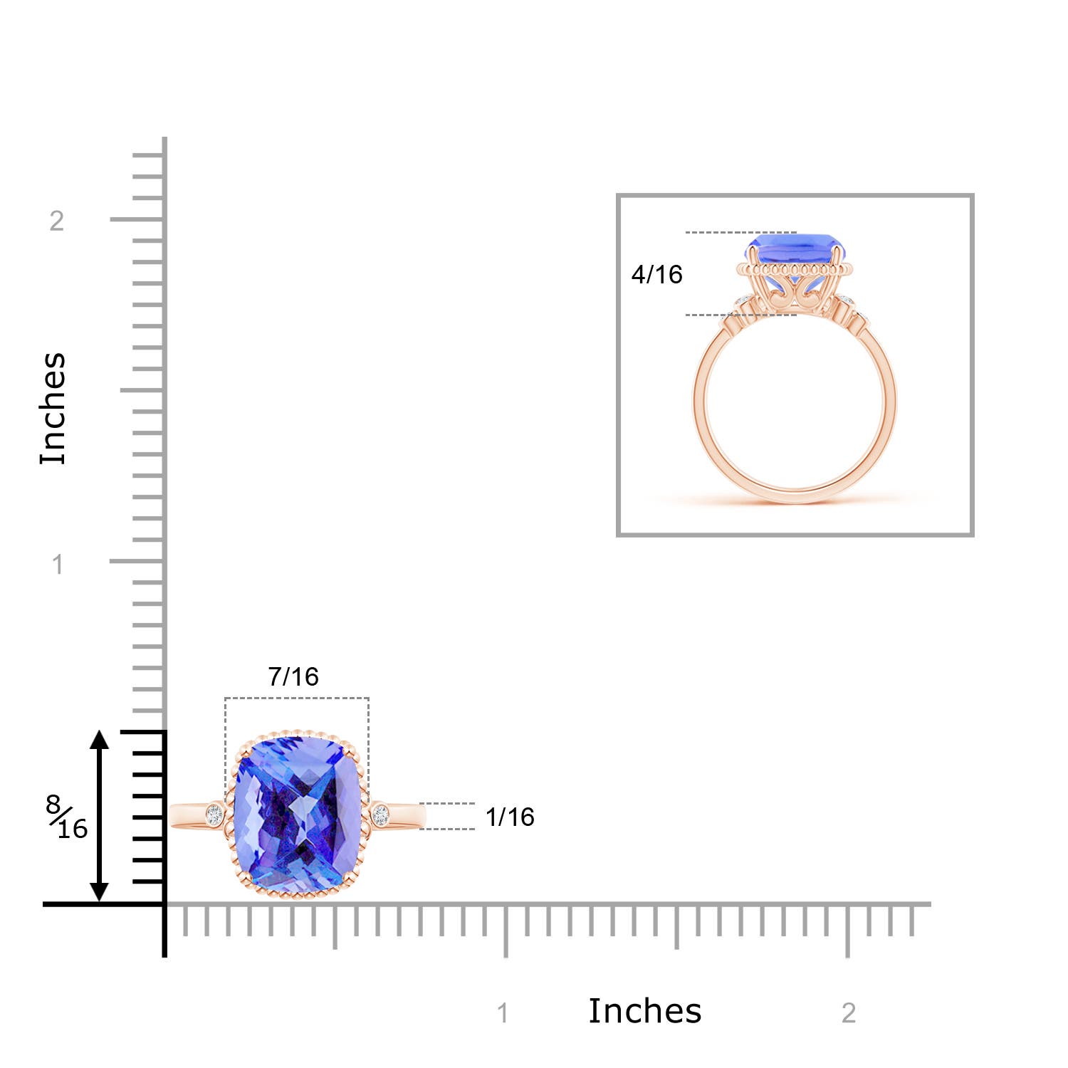 AA - Tanzanite / 3.88 CT / 14 KT Rose Gold