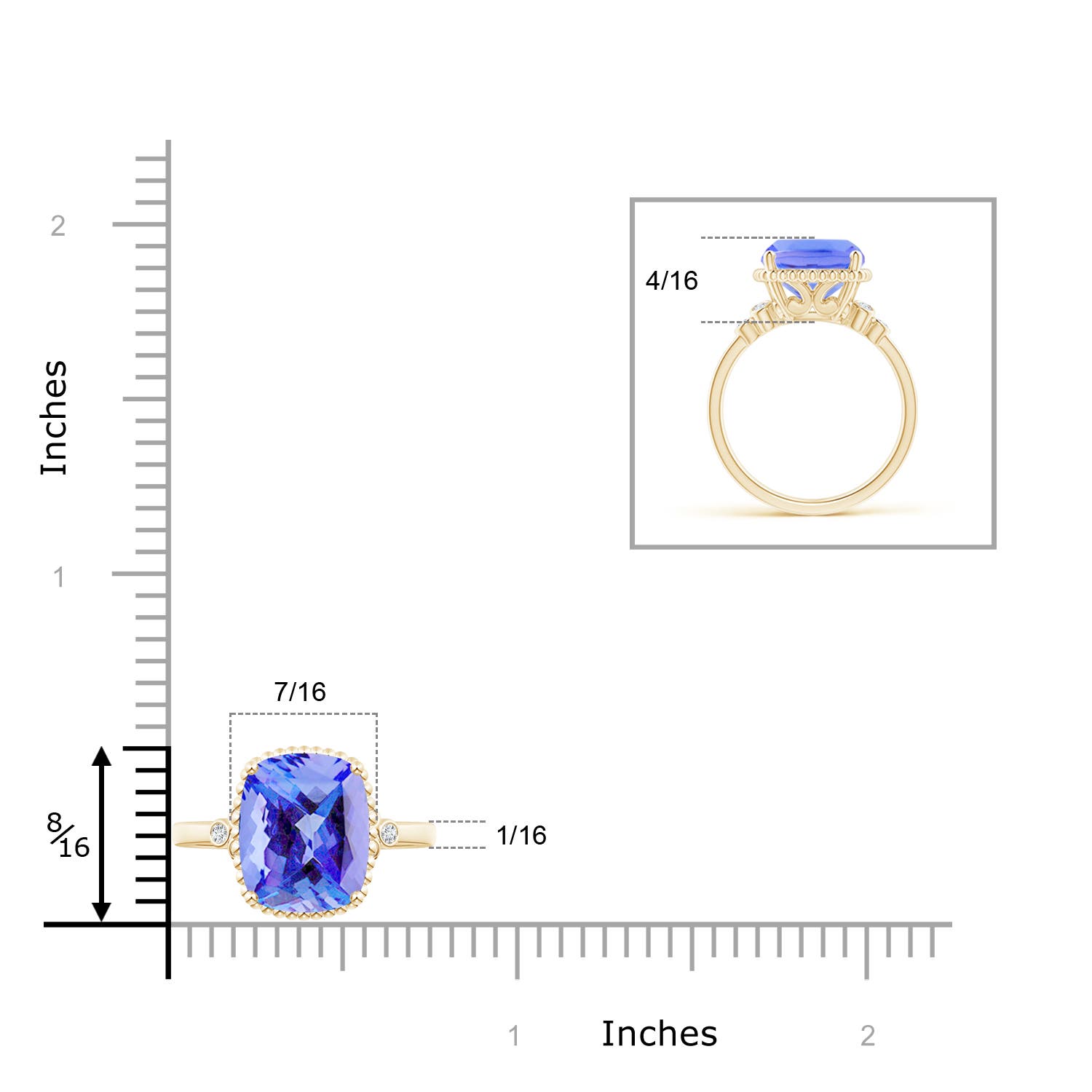 AA - Tanzanite / 3.88 CT / 14 KT Yellow Gold