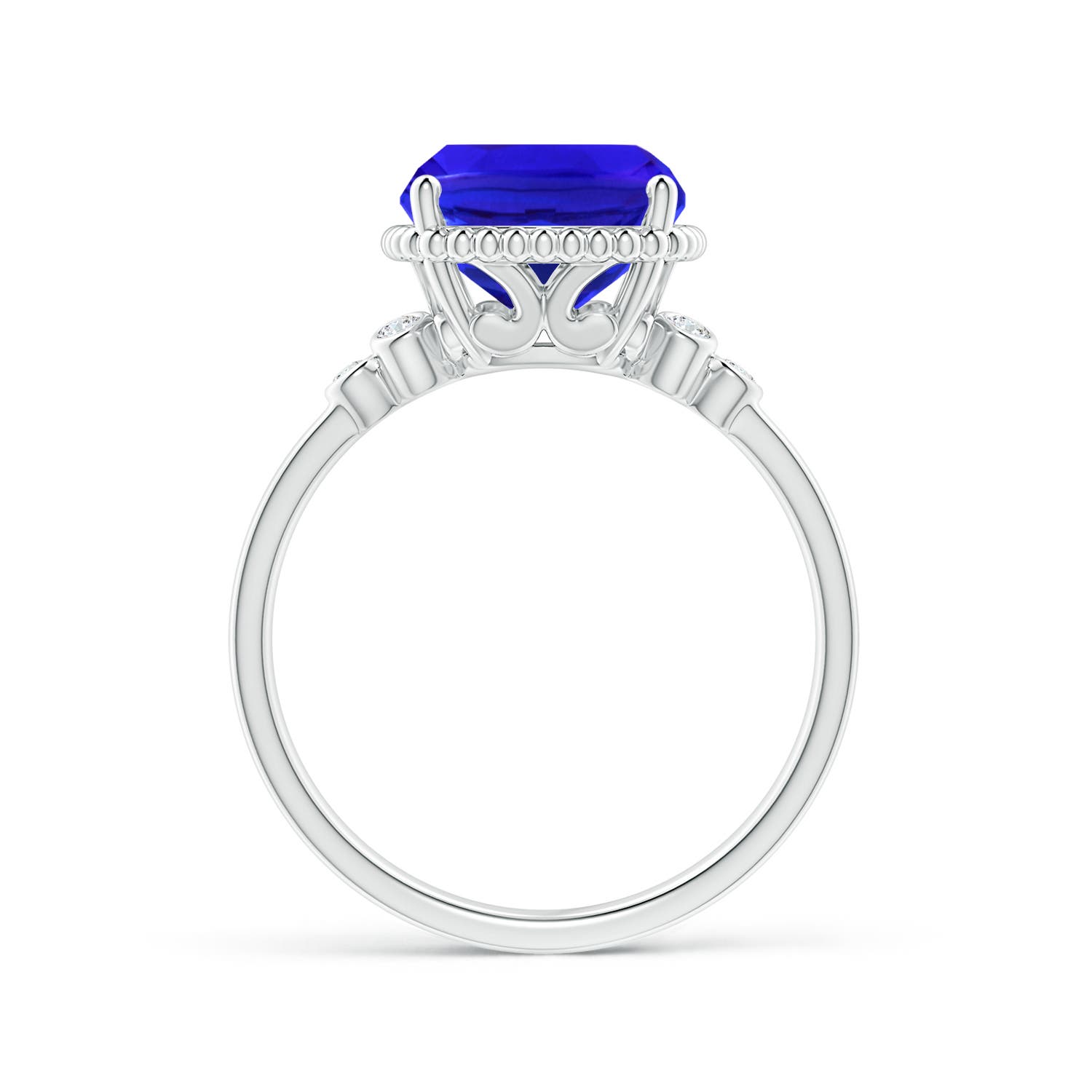 AAA - Tanzanite / 3.88 CT / 14 KT White Gold