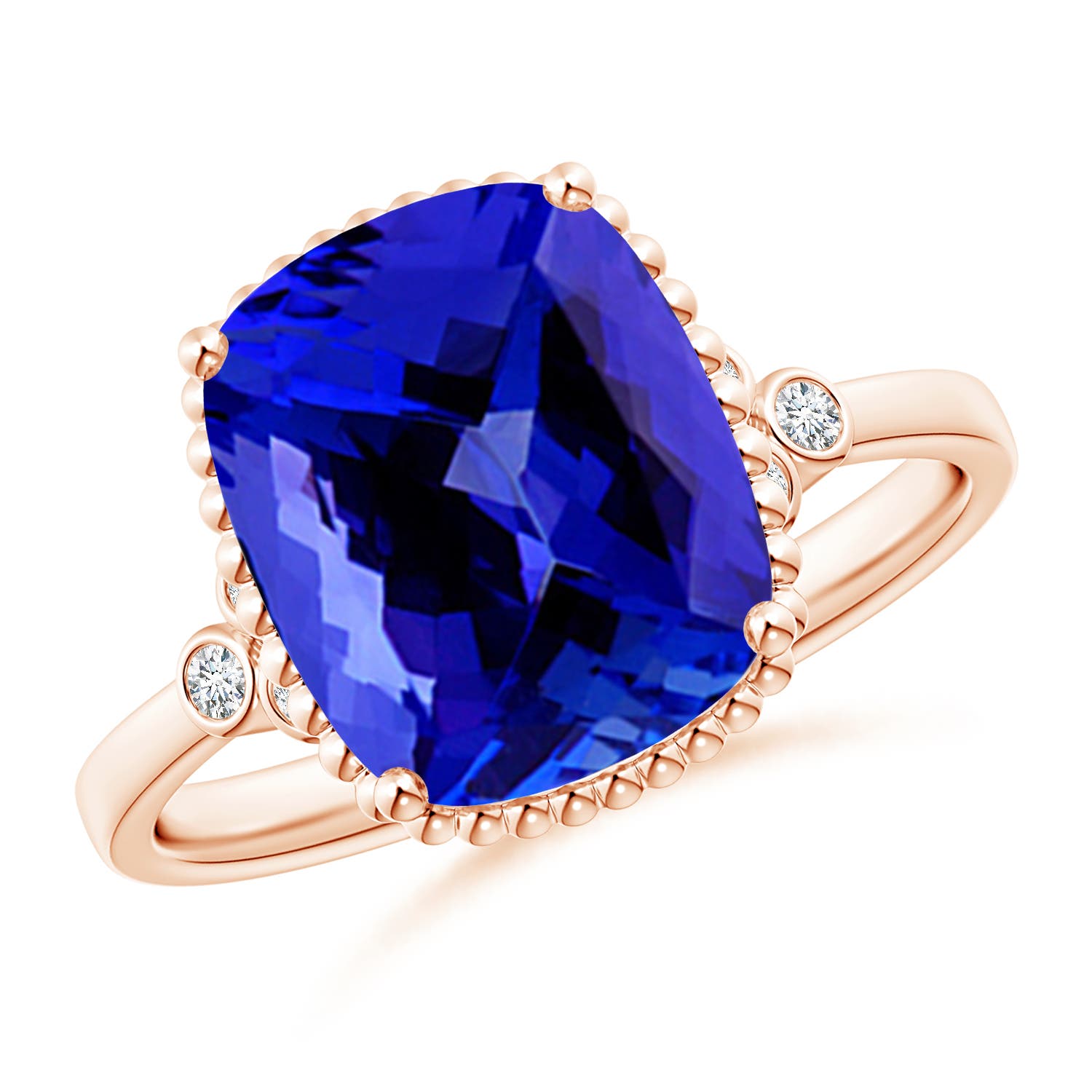 AAAA - Tanzanite / 3.88 CT / 14 KT Rose Gold