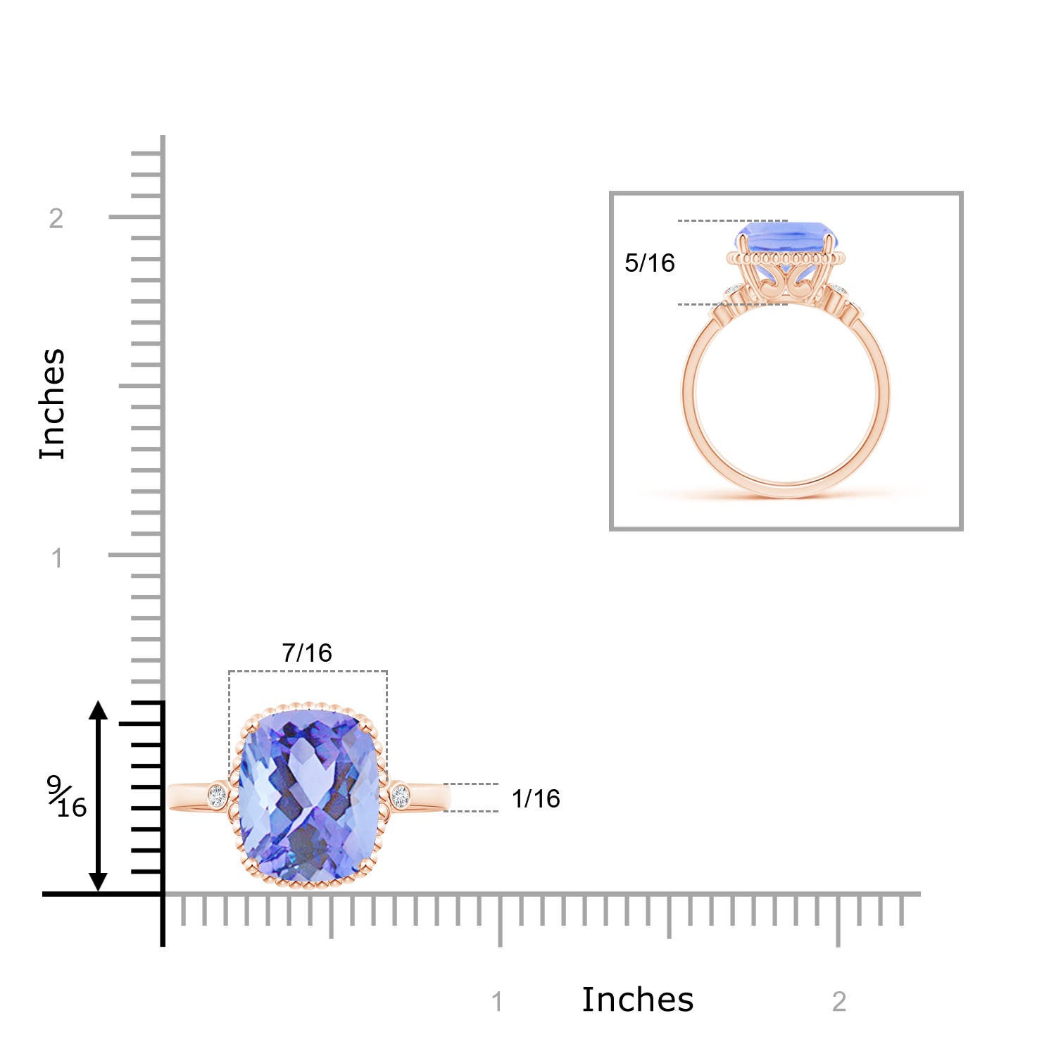 A - Tanzanite / 4.61 CT / 14 KT Rose Gold