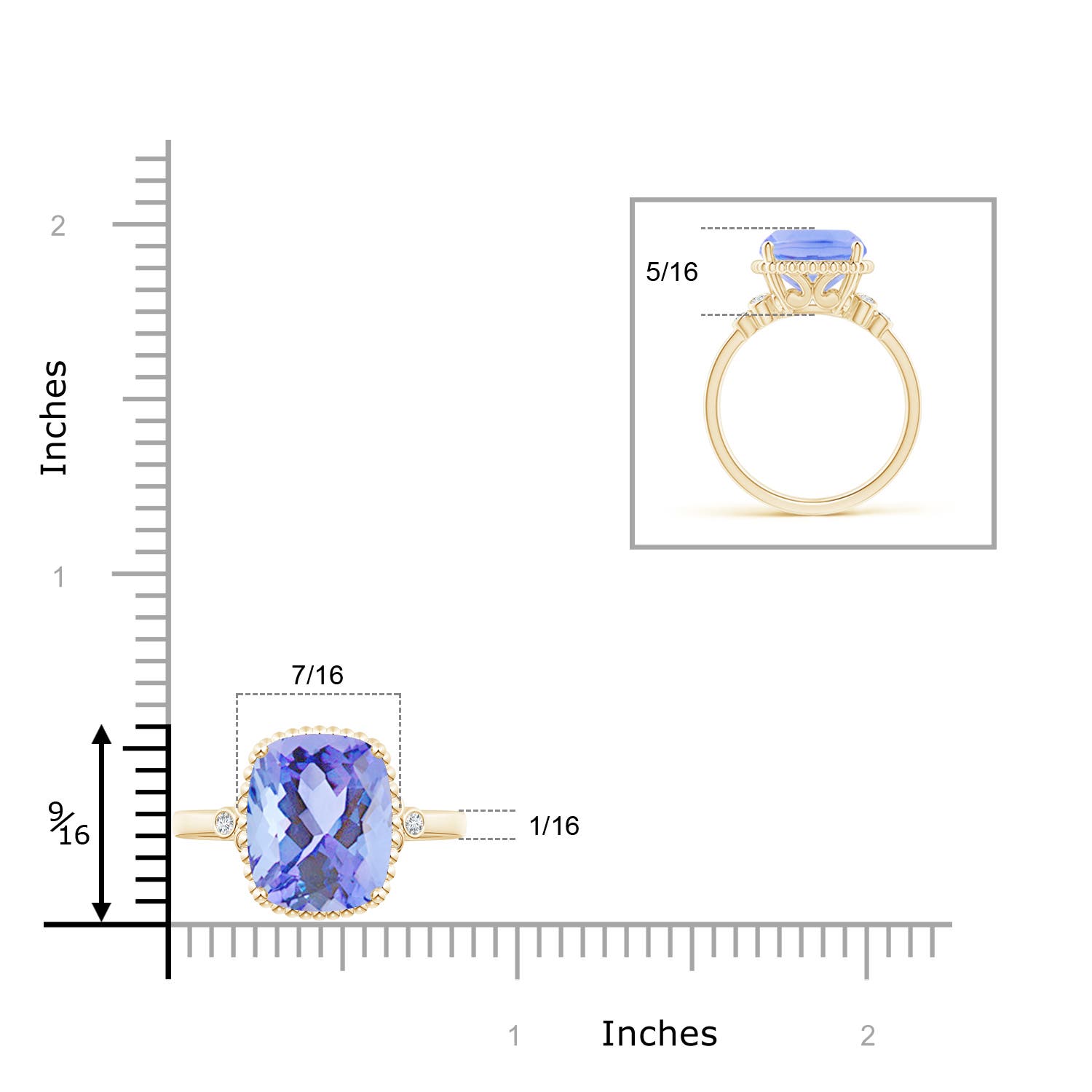 A - Tanzanite / 4.61 CT / 14 KT Yellow Gold