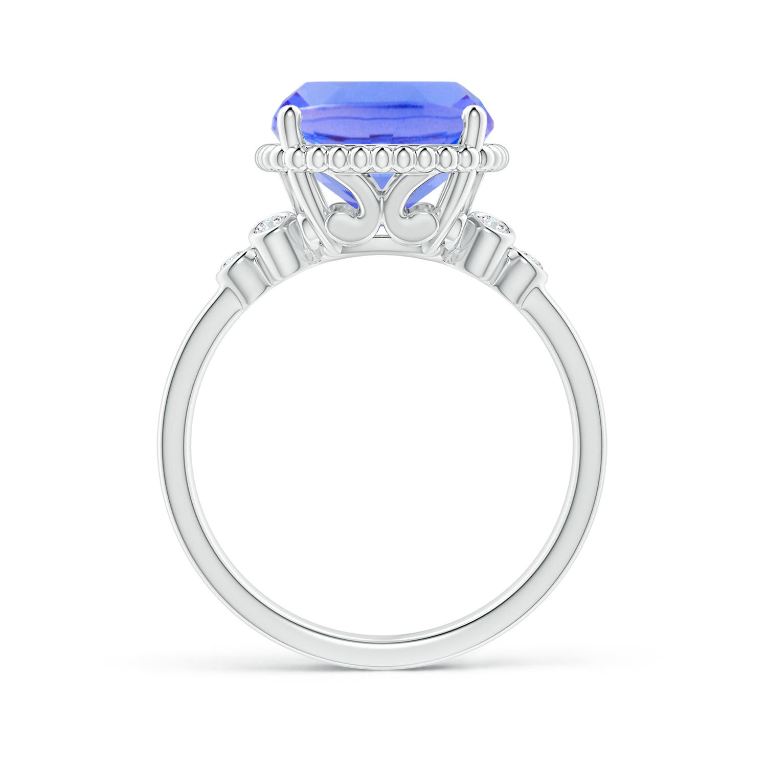 AA - Tanzanite / 4.61 CT / 14 KT White Gold