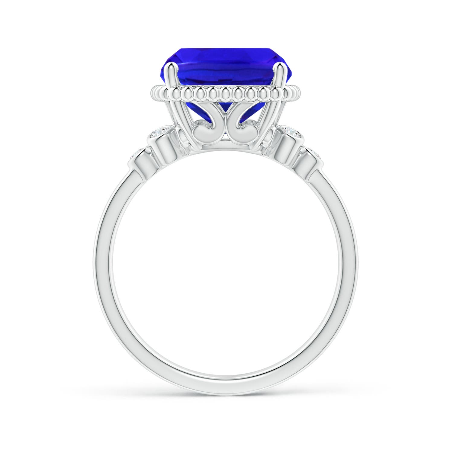 AAA - Tanzanite / 4.61 CT / 14 KT White Gold