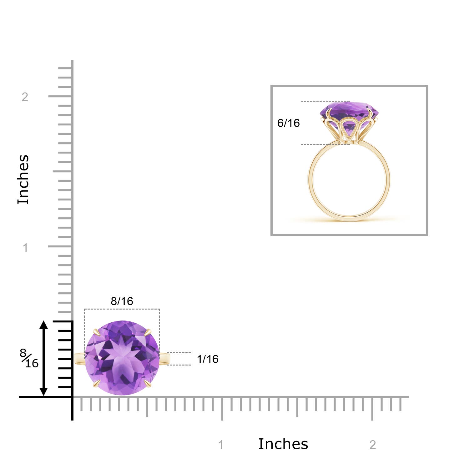 A - Amethyst / 7.2 CT / 14 KT Yellow Gold