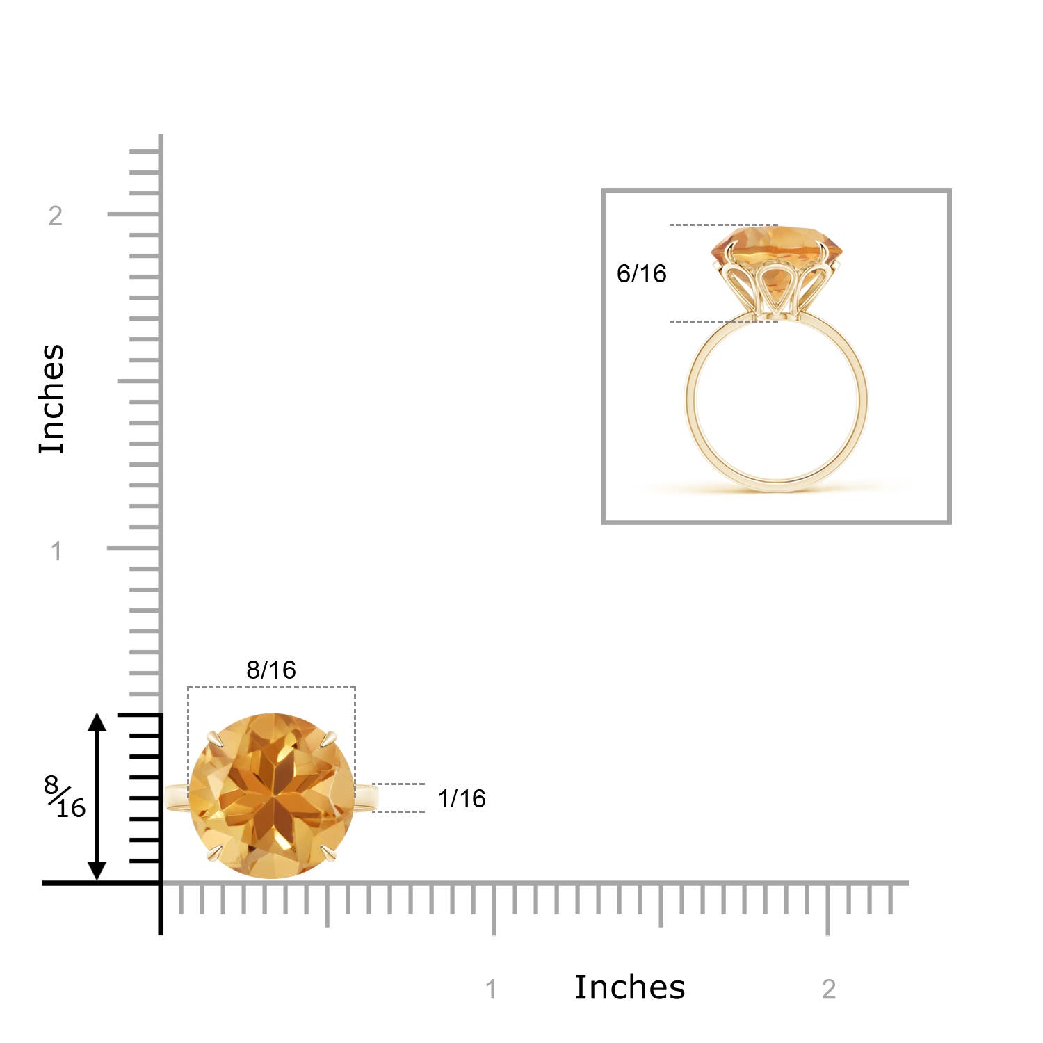 A - Citrine / 7.2 CT / 14 KT Yellow Gold