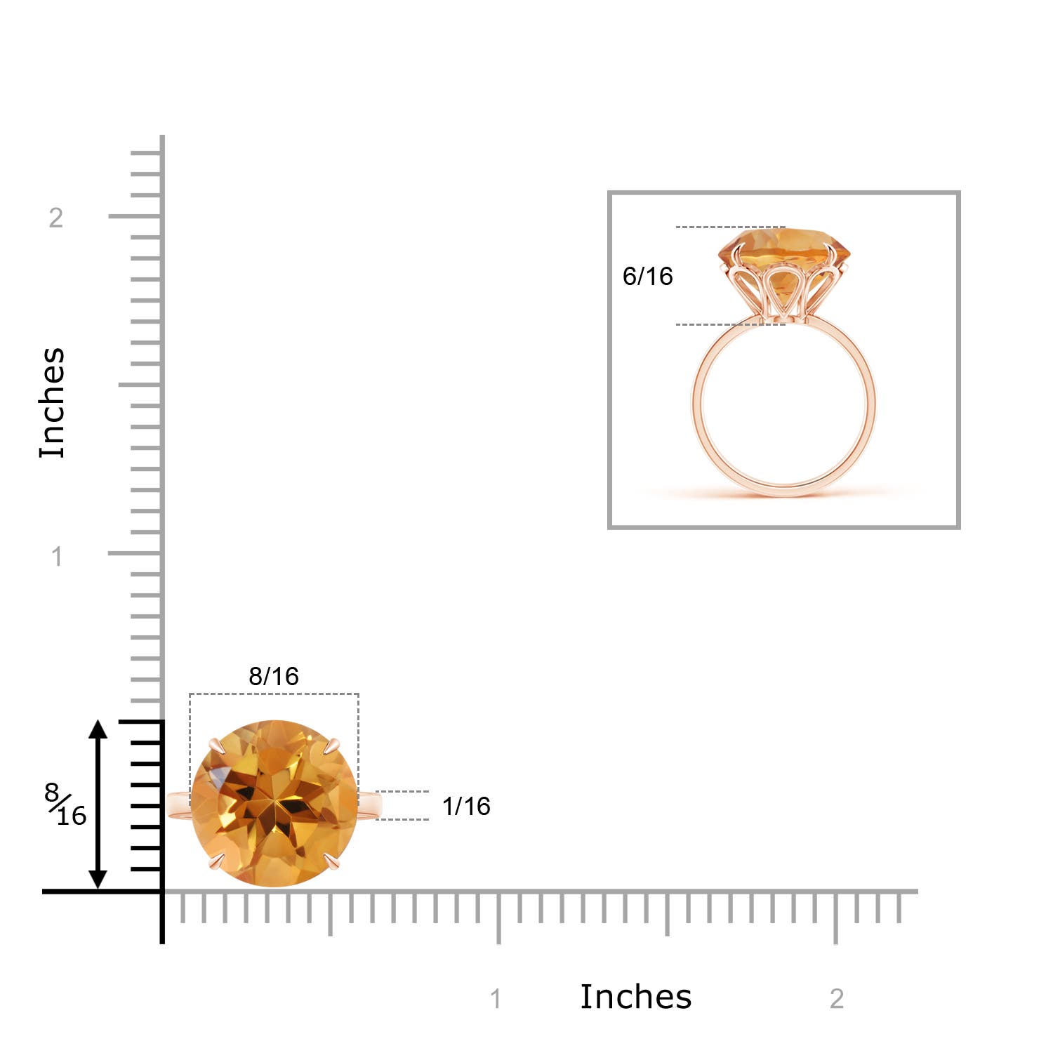 AA - Citrine / 7.2 CT / 14 KT Rose Gold